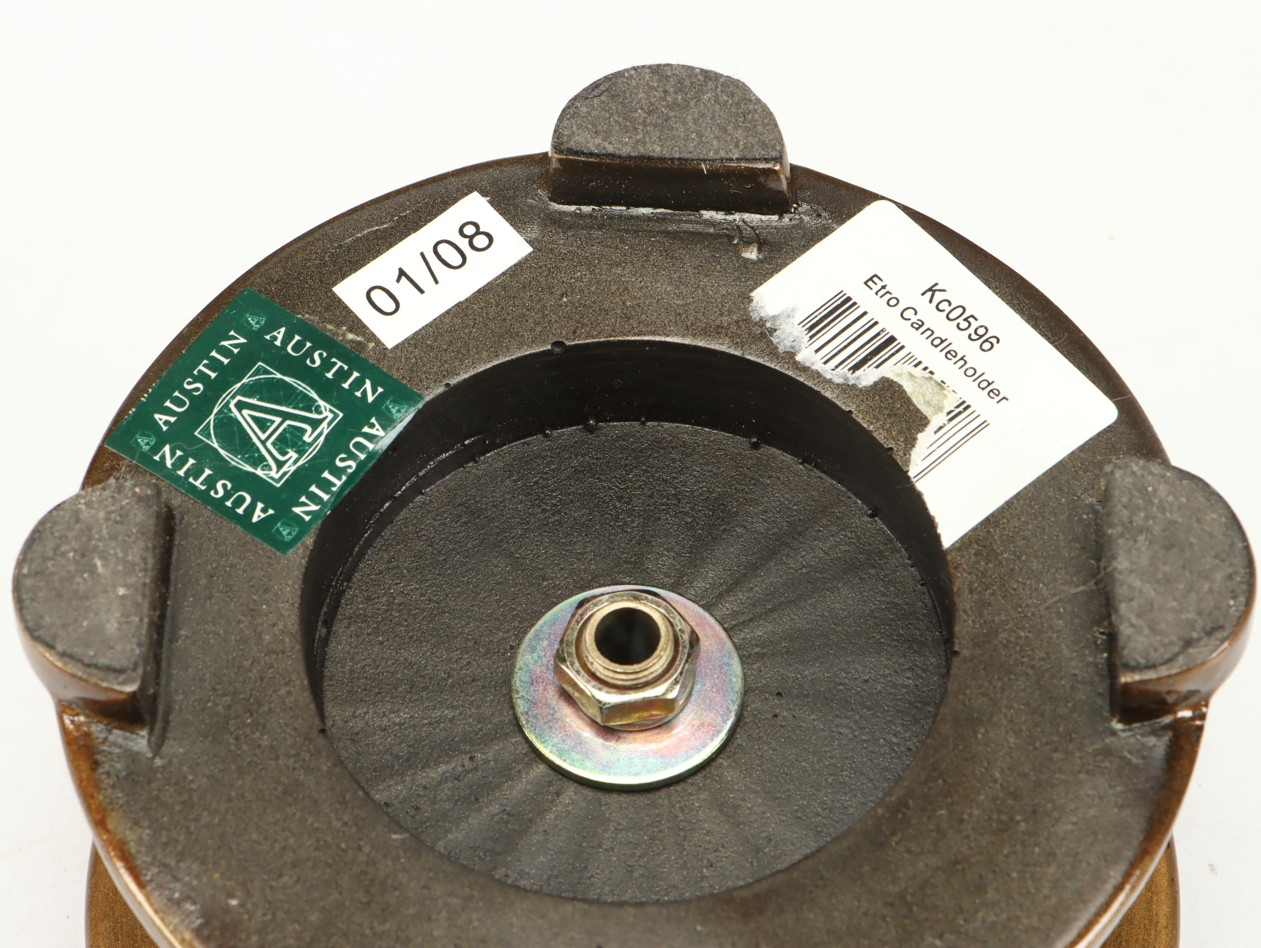 Austin Glass Hurricane with Fleur-de-Lis Bookends and Fused Glass Tray