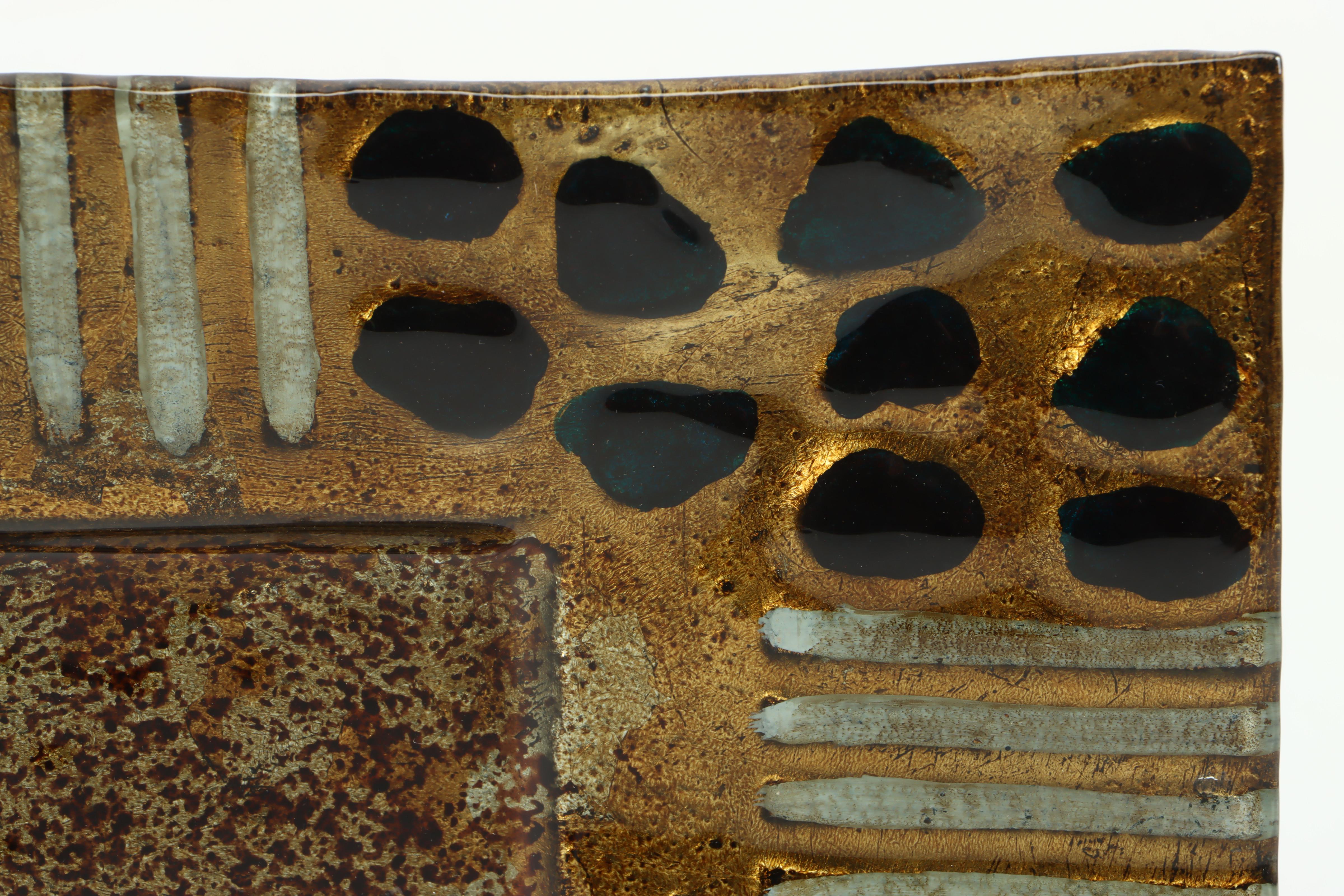 Austin Glass Hurricane with Fleur-de-Lis Bookends and Fused Glass Tray