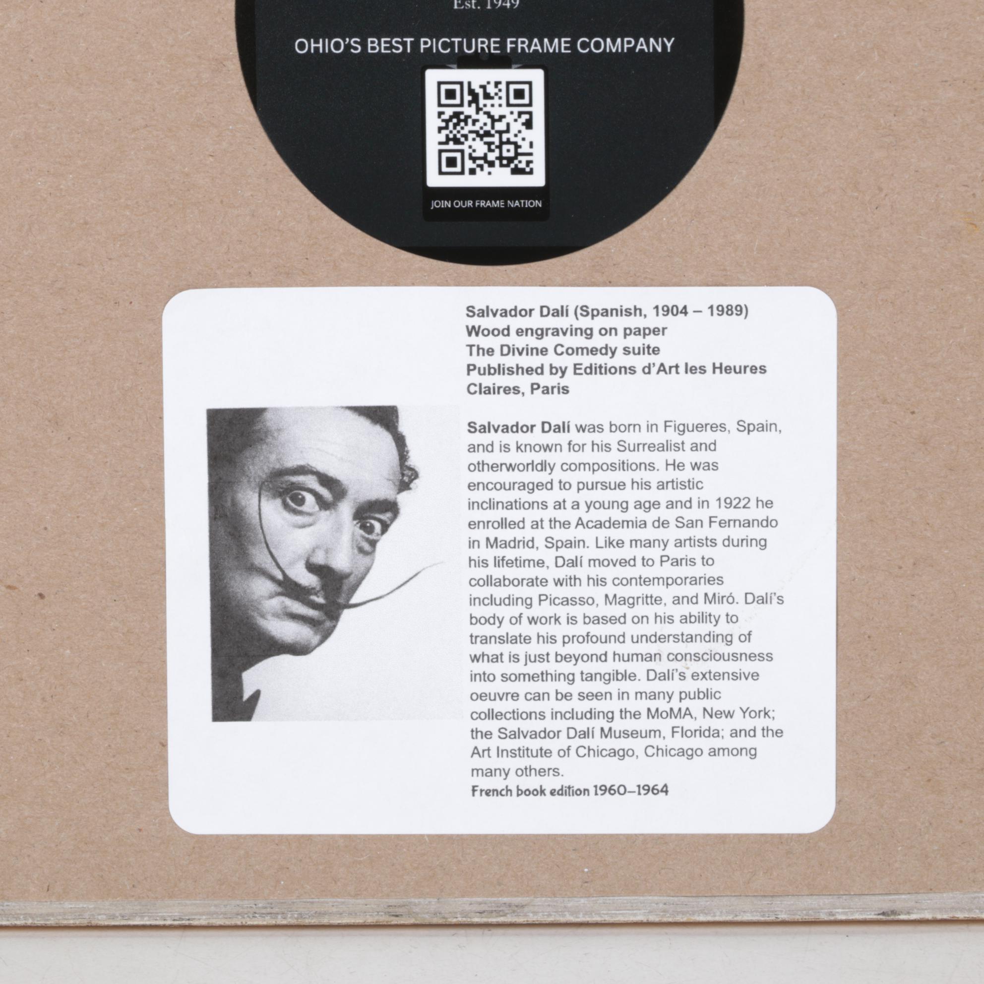 Salvador Dalí Wood Engraving Purgatory Canto 6