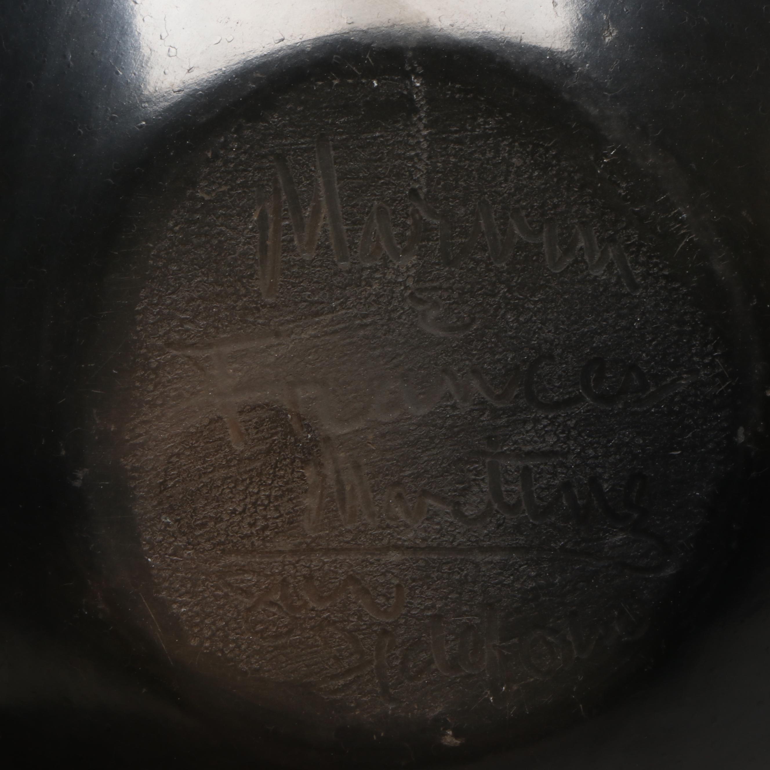 Marvin and Frances Martinez San Ildefonso Pueblo Blackware Avanyu Bowl