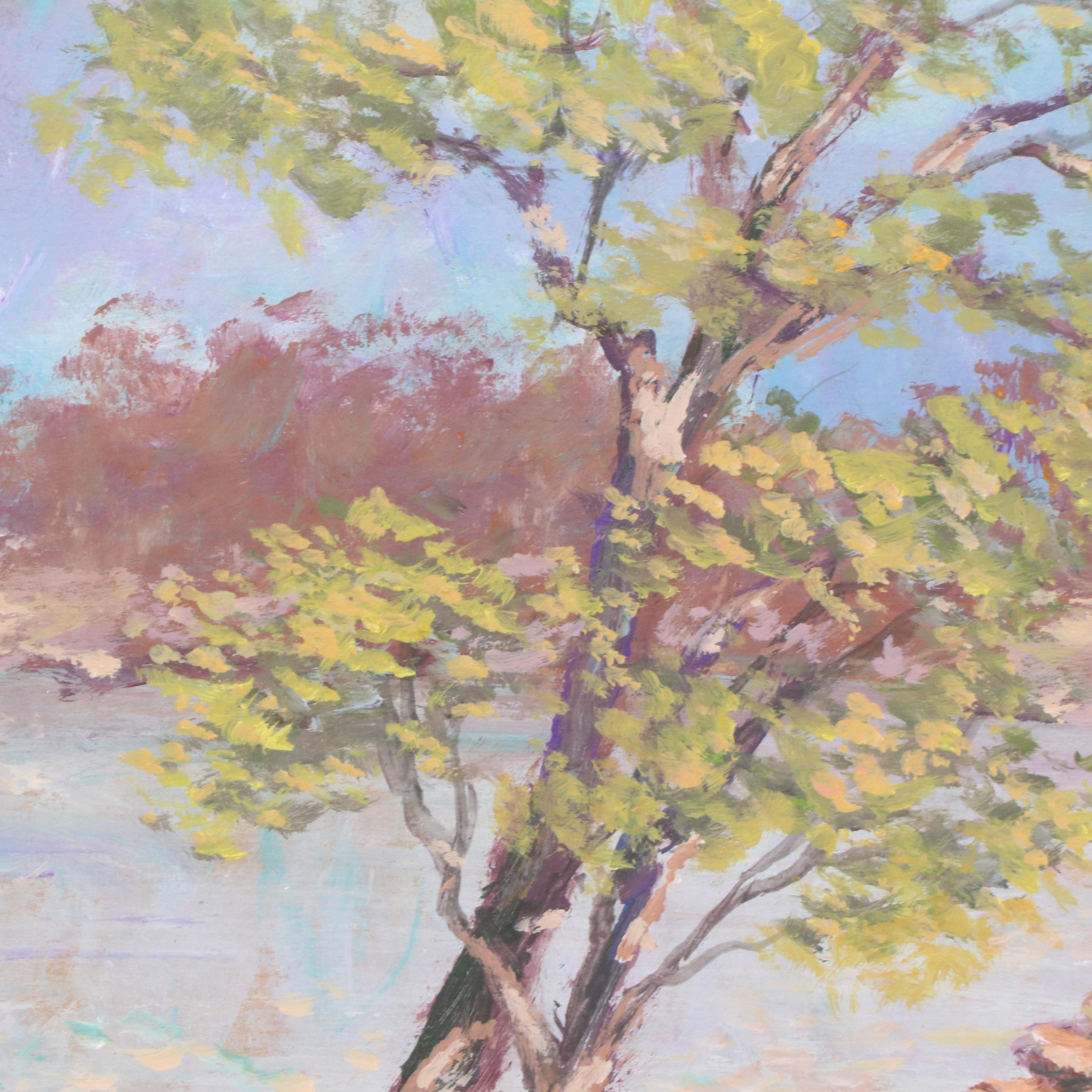 Robert Riddle Baker Landscape Acrylic Painting "Lone Witness," 2025