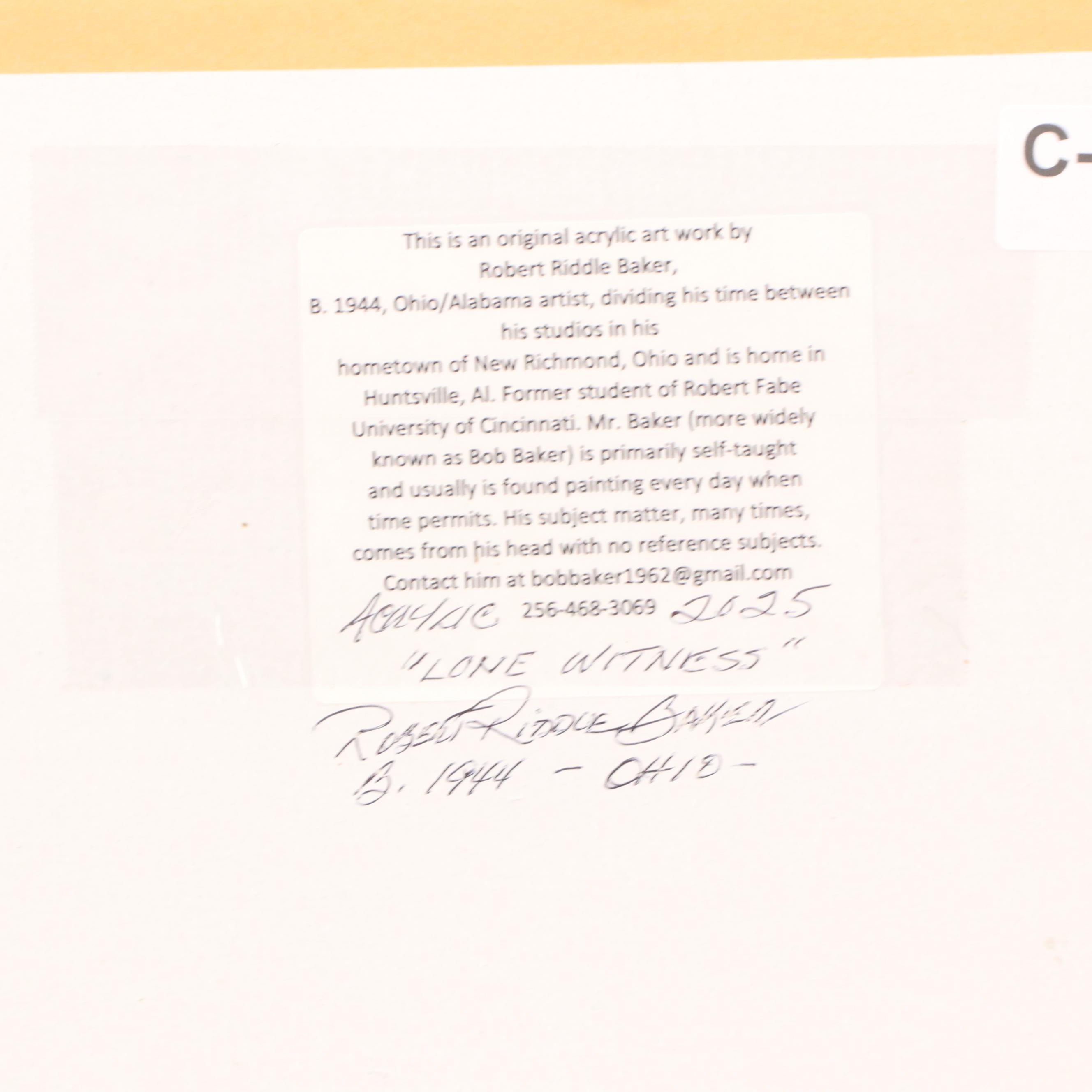 Robert Riddle Baker Landscape Acrylic Painting "Lone Witness," 2025