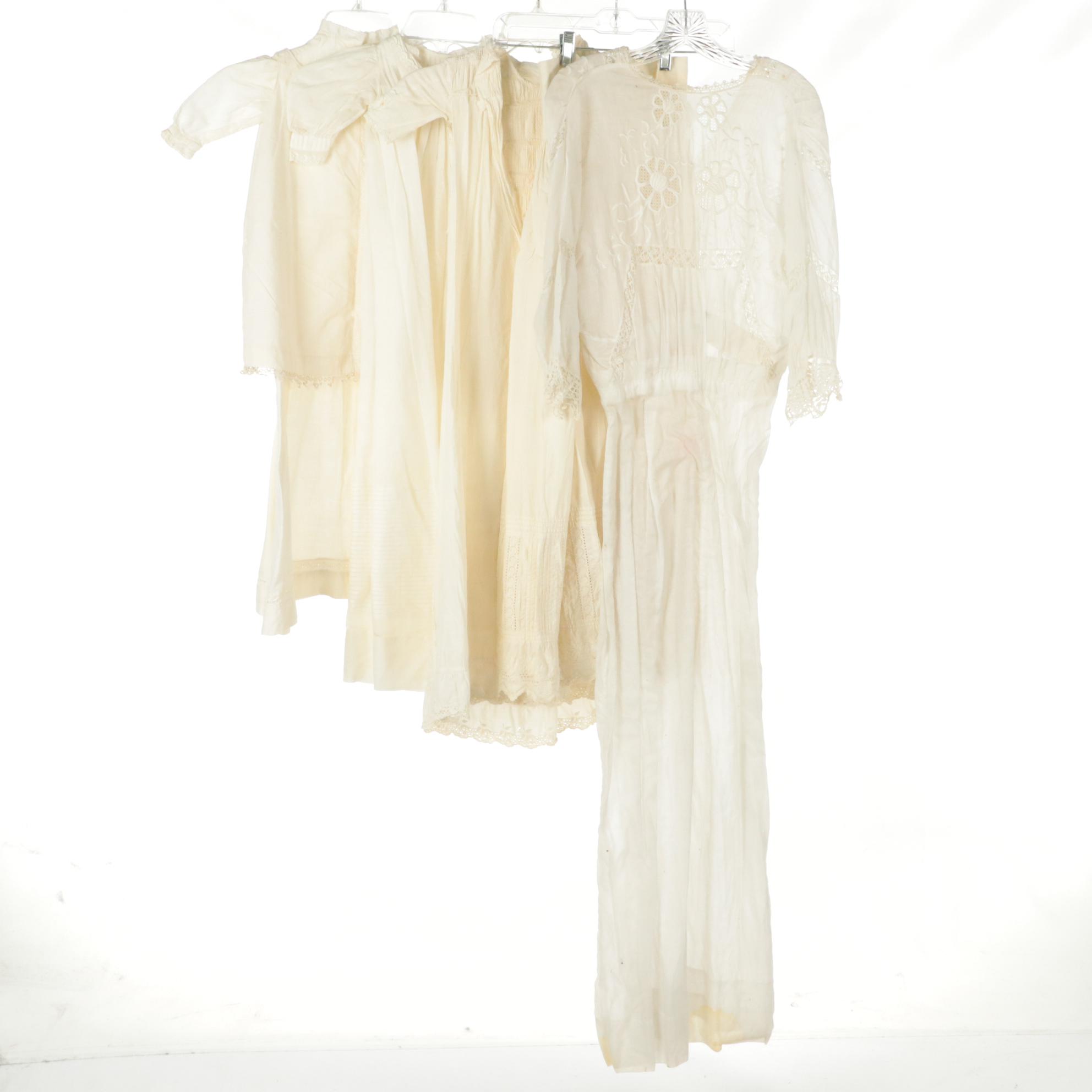 Edwardian Lawn Dress, Skirt, Christening Gowns w/ Embroidery, Pintucks, Lace