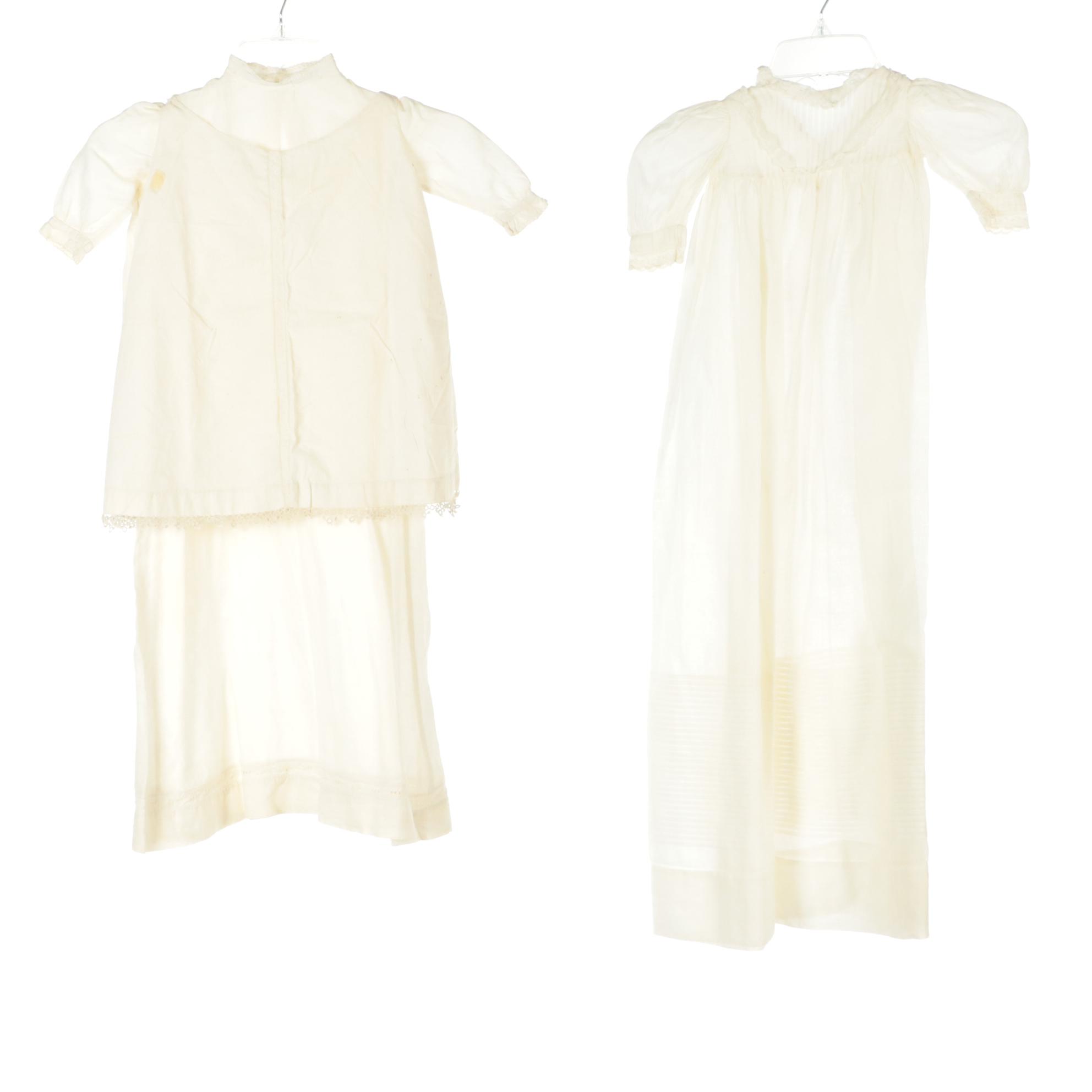 Edwardian Lawn Dress, Skirt, Christening Gowns w/ Embroidery, Pintucks, Lace