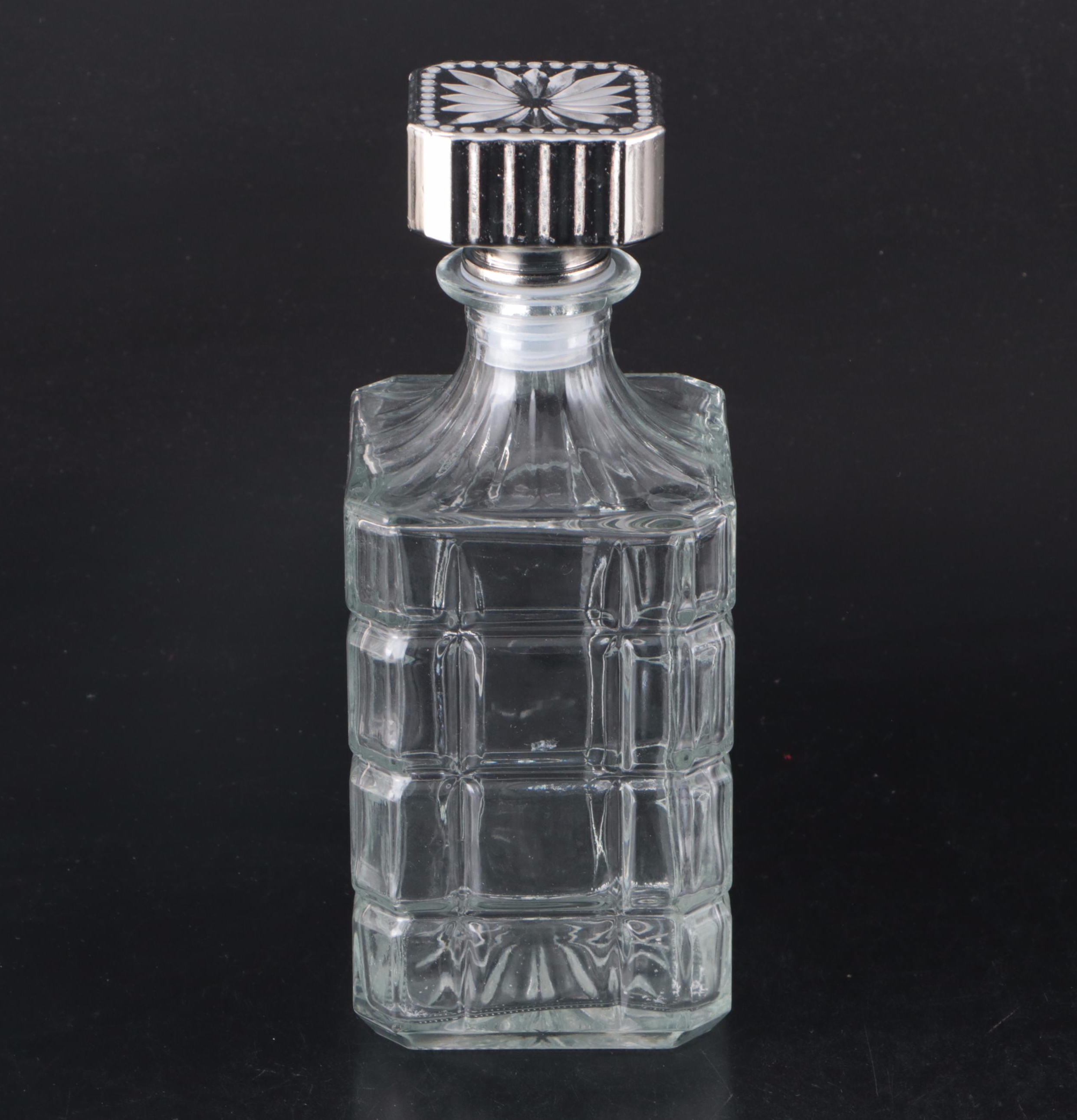 Mikasa "Uptown" Glass Ice Bucket with Godinger Glass Decanter and Flask