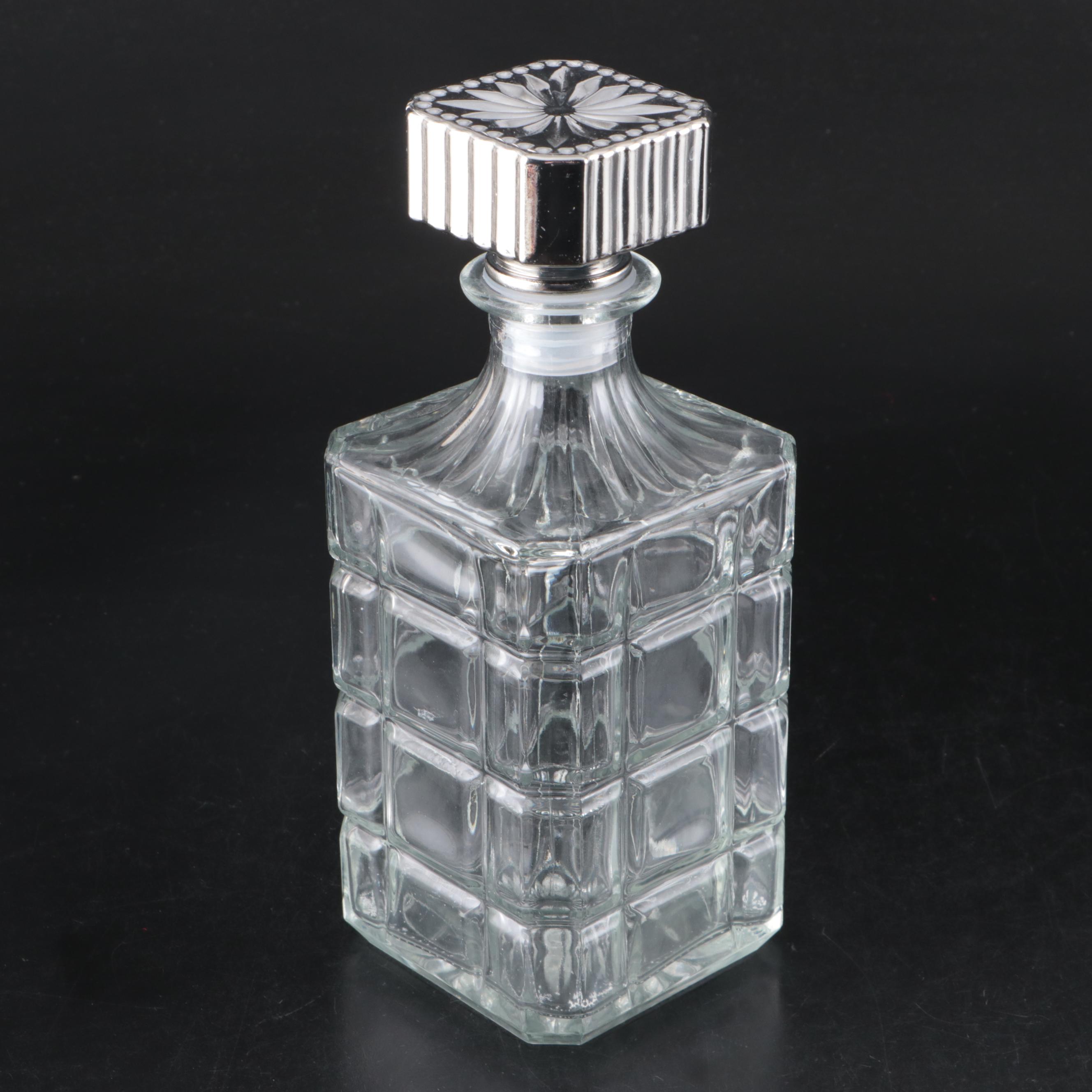 Mikasa "Uptown" Glass Ice Bucket with Godinger Glass Decanter and Flask