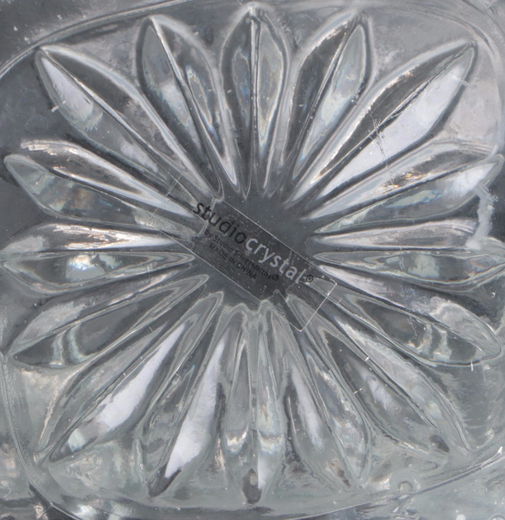 Mikasa "Uptown" Glass Ice Bucket with Godinger Glass Decanter and Flask