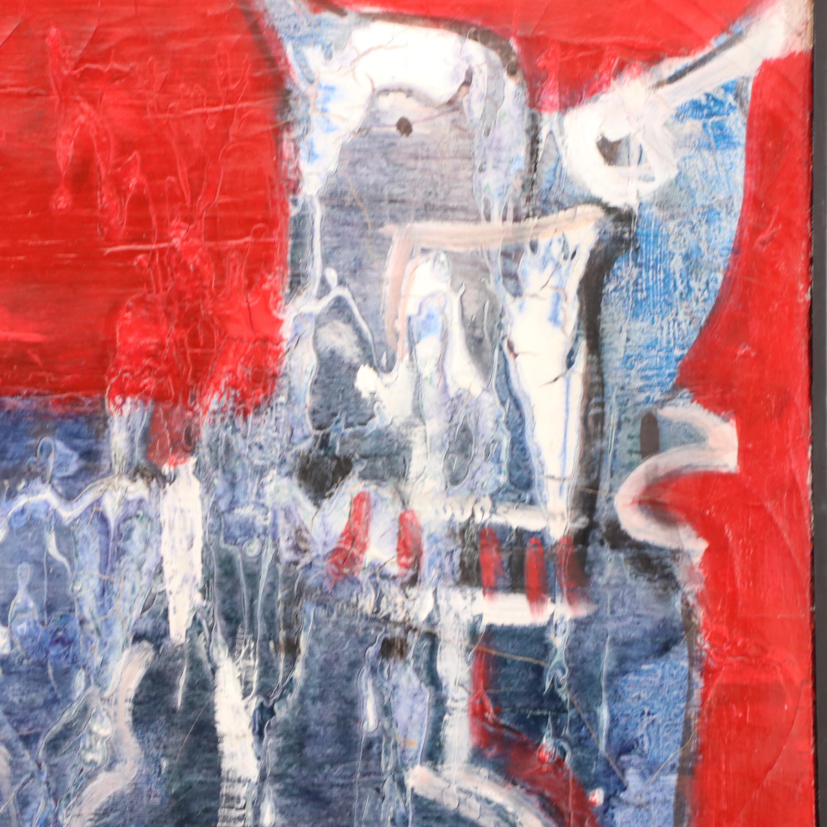 James L. Burch Abstract Oil Painting, Circa 1960