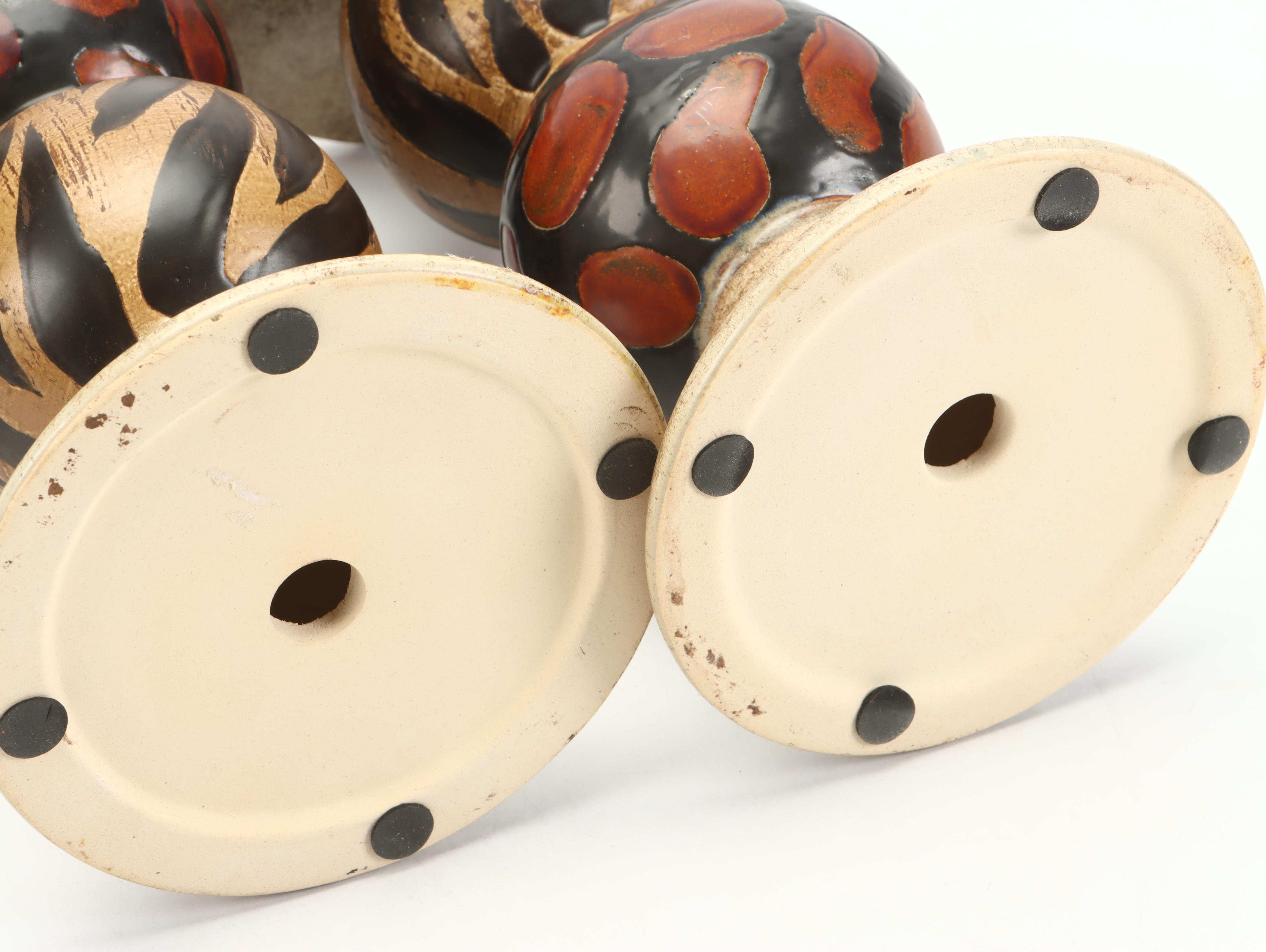 Animal Print Ceramic Candle Holders, Fleur-de-Lis Bookends and Decorative Plate