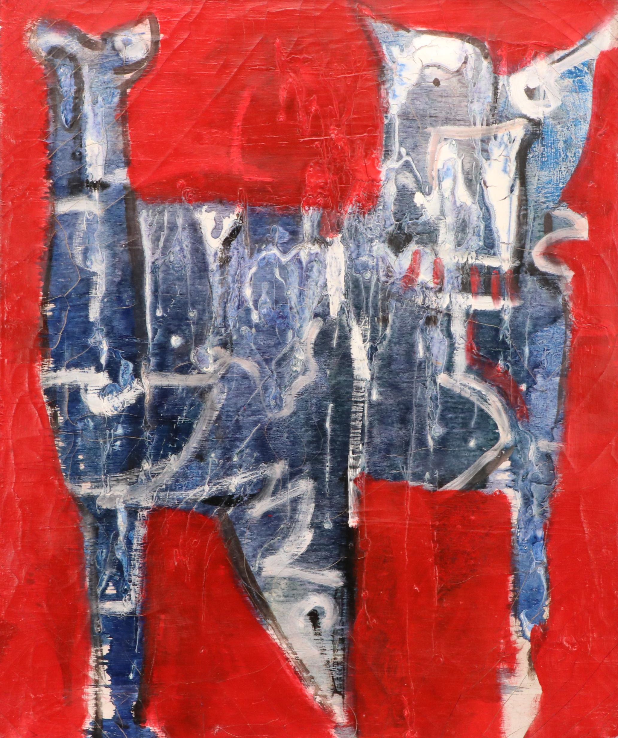 James L. Burch Abstract Oil Painting, Circa 1960