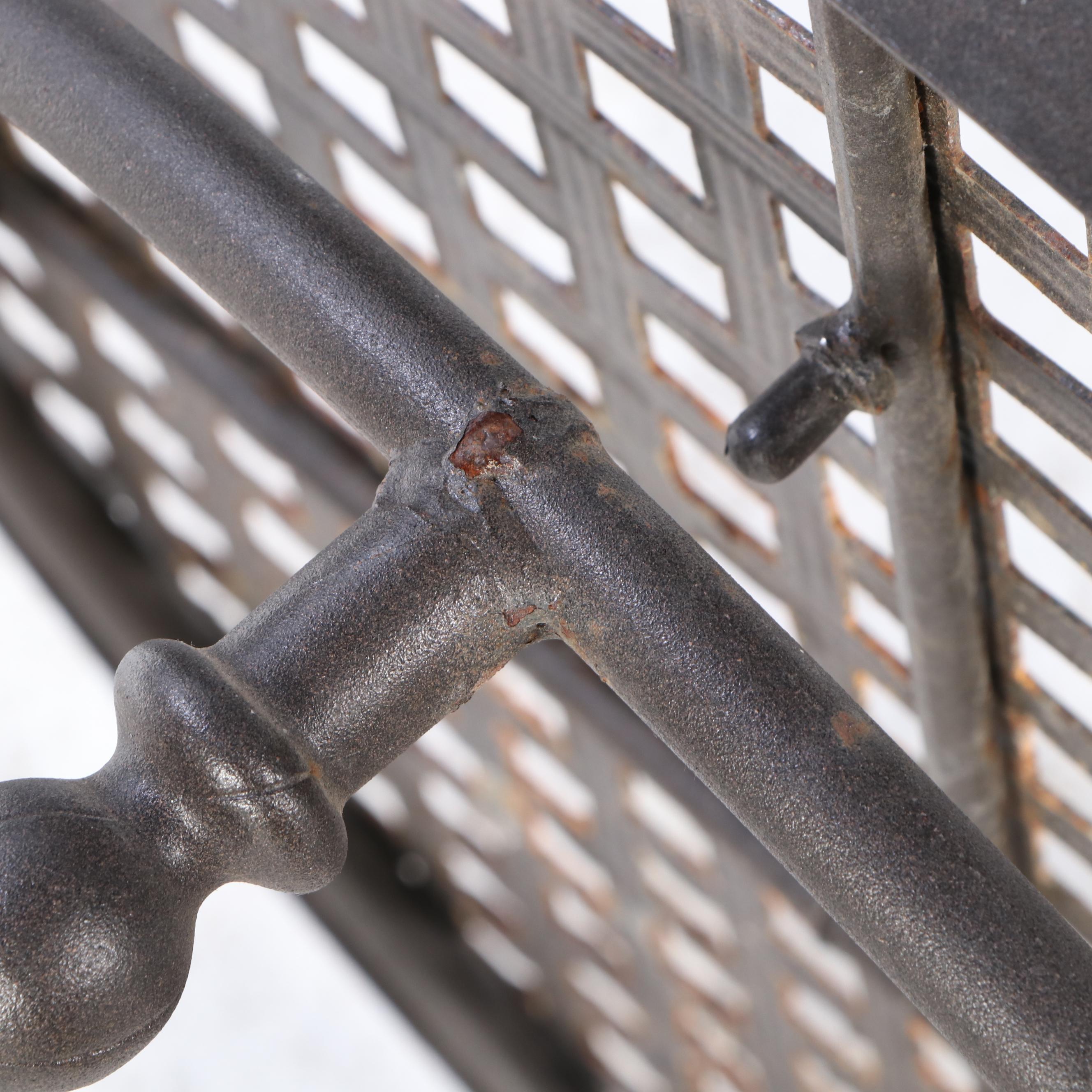 Pair of Cast Aluminum Patio Platform Rockers Plus Powder-Coated Metal Side Table