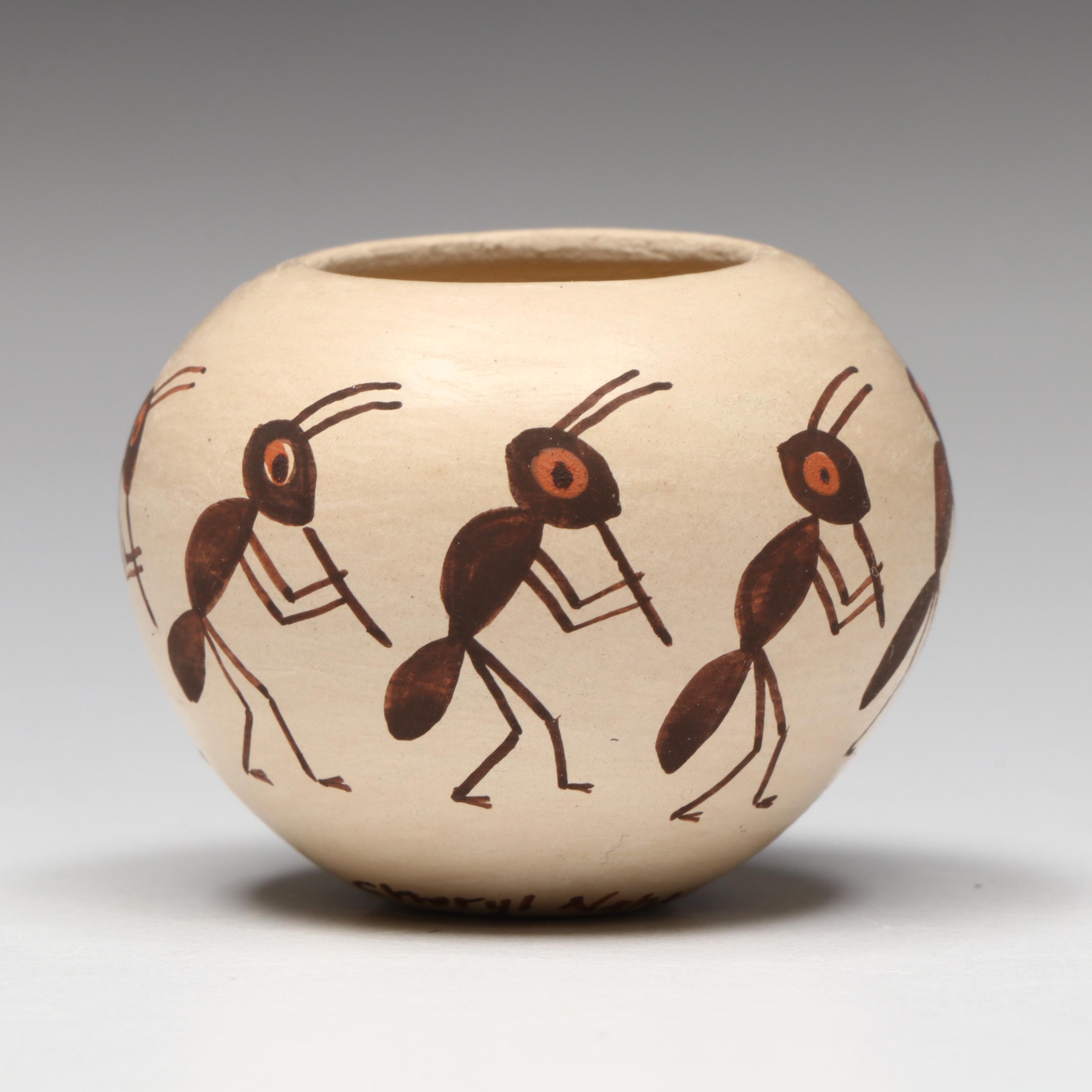 Cheryl Naha Nampeyo Hopi Pottery Polychrome Miniature Ant Pot