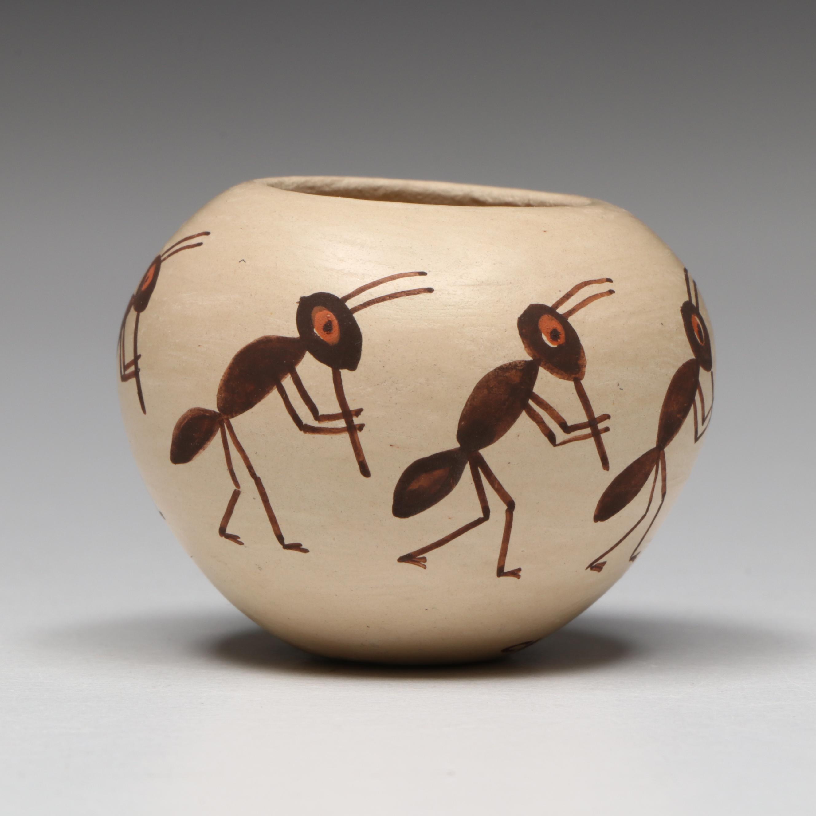 Cheryl Naha Nampeyo Hopi Pottery Polychrome Miniature Ant Pot