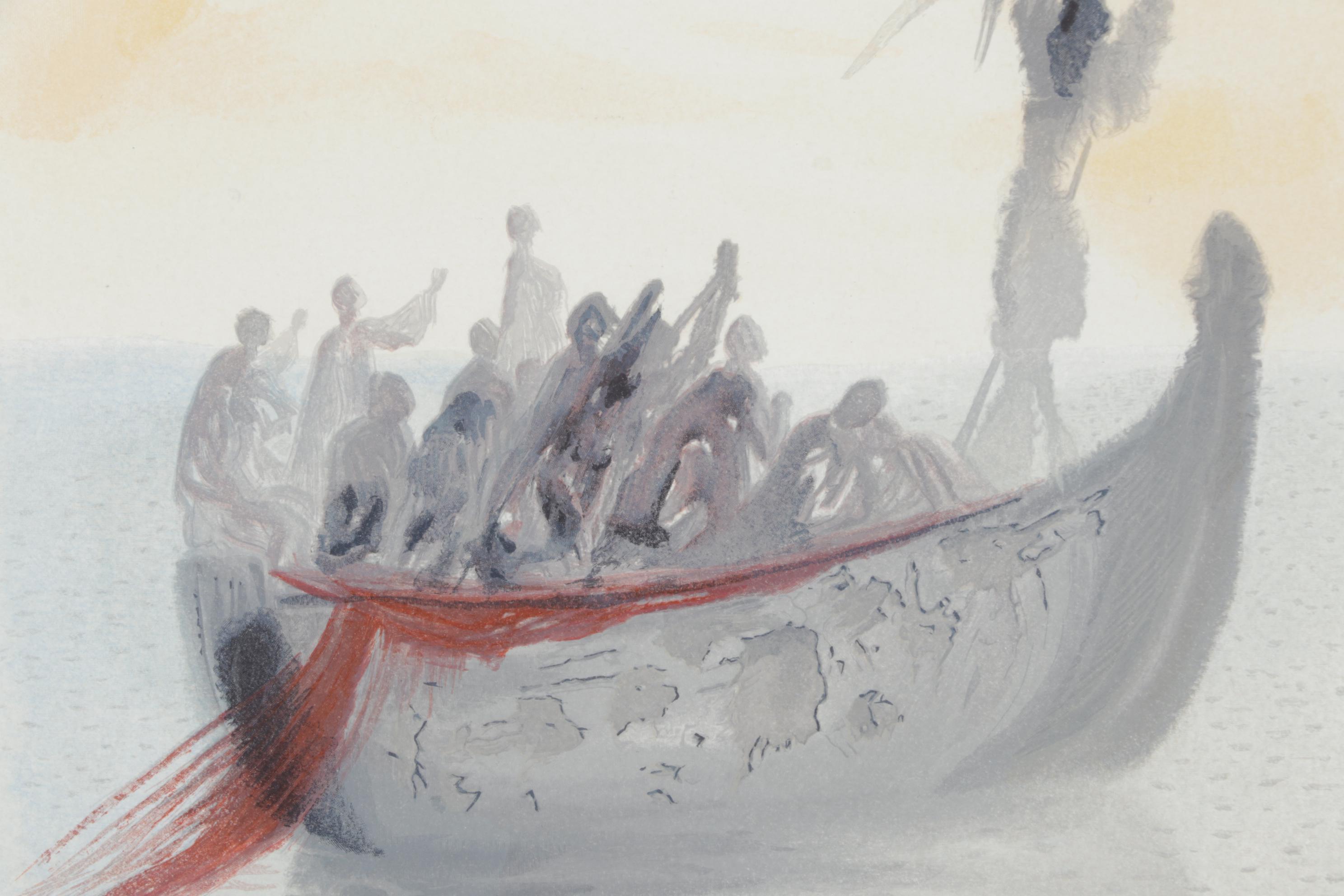 Salvador Dalí Wood Engraving "La Barque do Nocher"