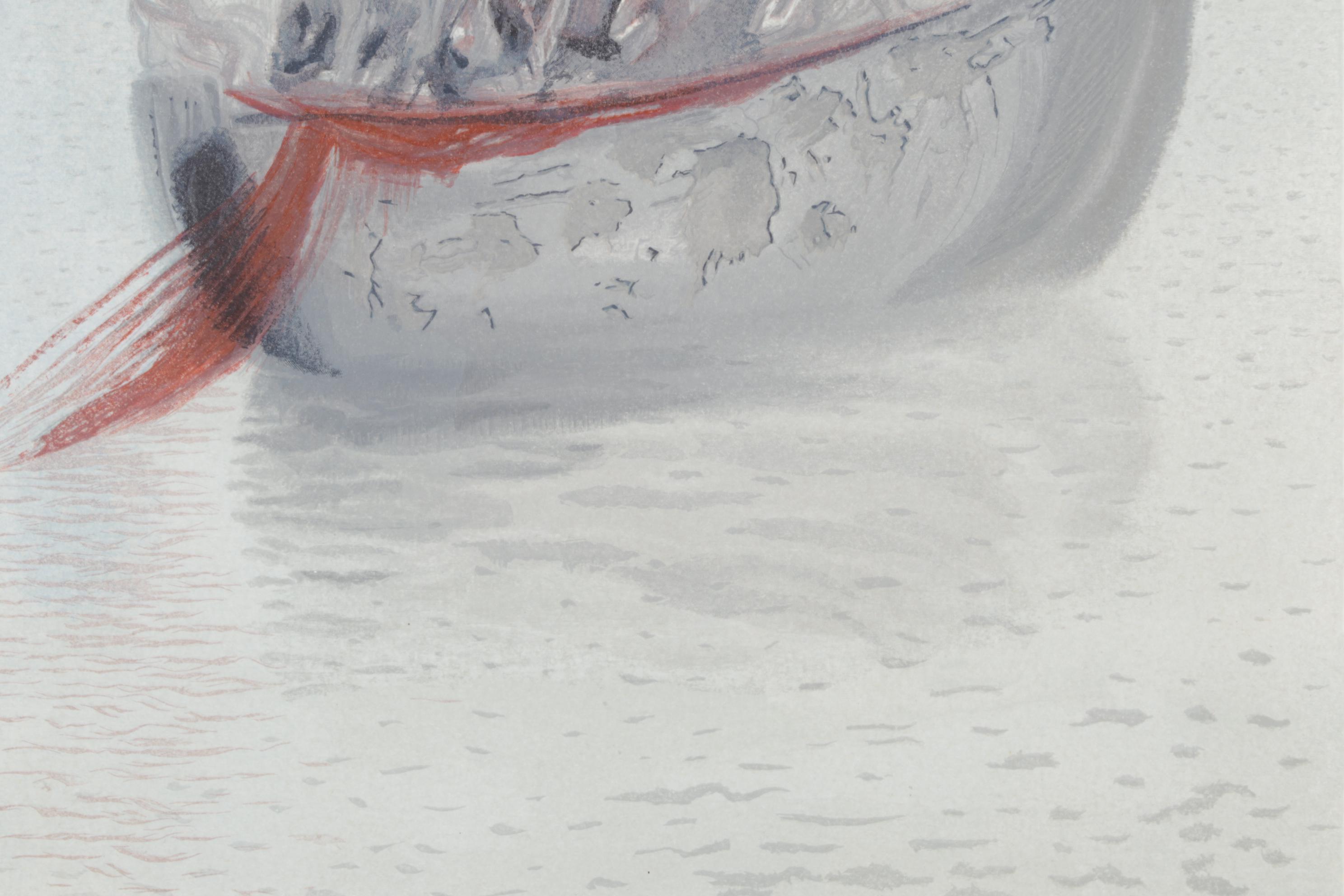 Salvador Dalí Wood Engraving "La Barque do Nocher"