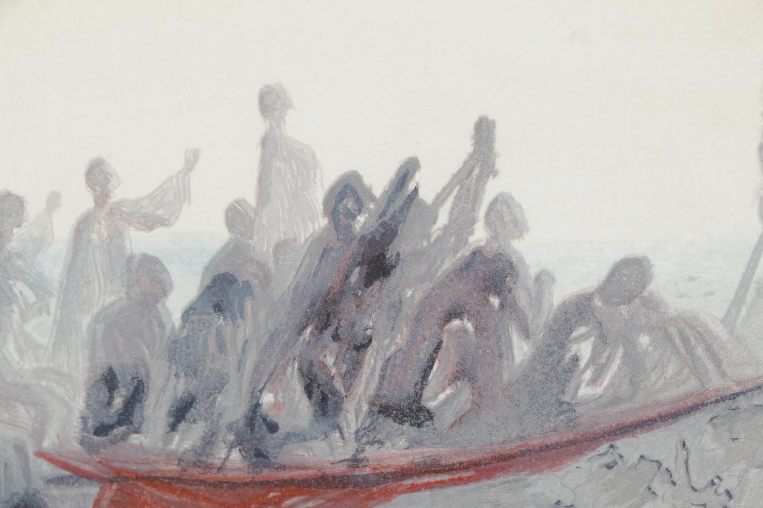 Salvador Dalí Wood Engraving "La Barque do Nocher"