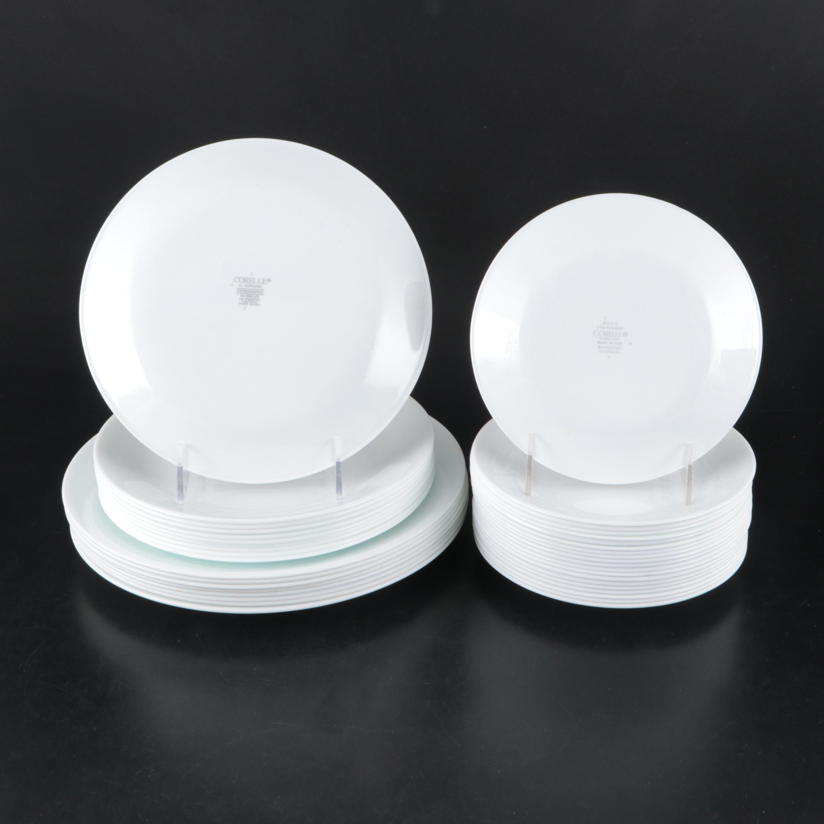 Corning Ware "Winter Frost White Corelle" Glass Dinnerware