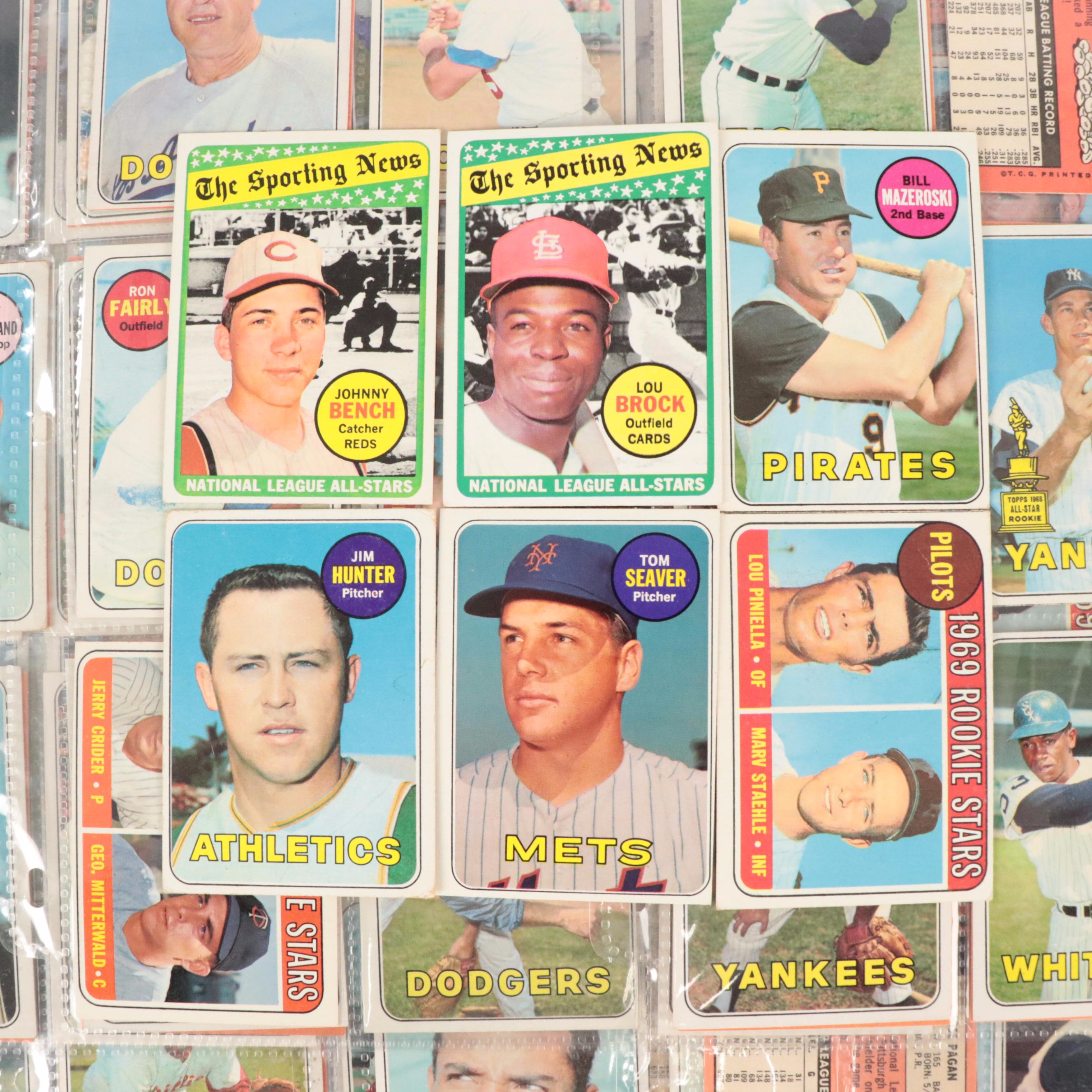1969 Topps Baseball Cards Featuring Lou Piniella Rookie, Johnny Bench, and More