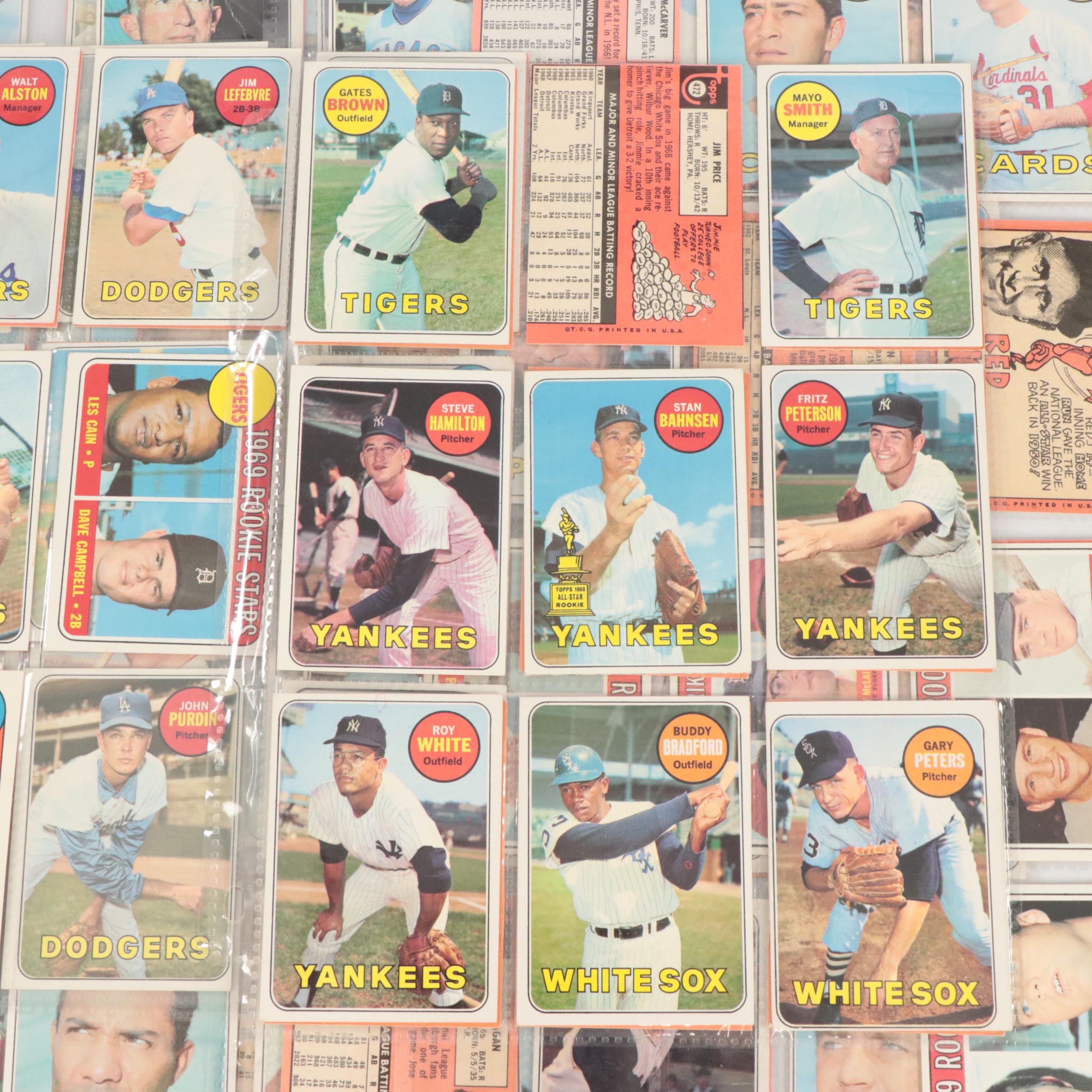 1969 Topps Baseball Cards Featuring Lou Piniella Rookie, Johnny Bench, and More