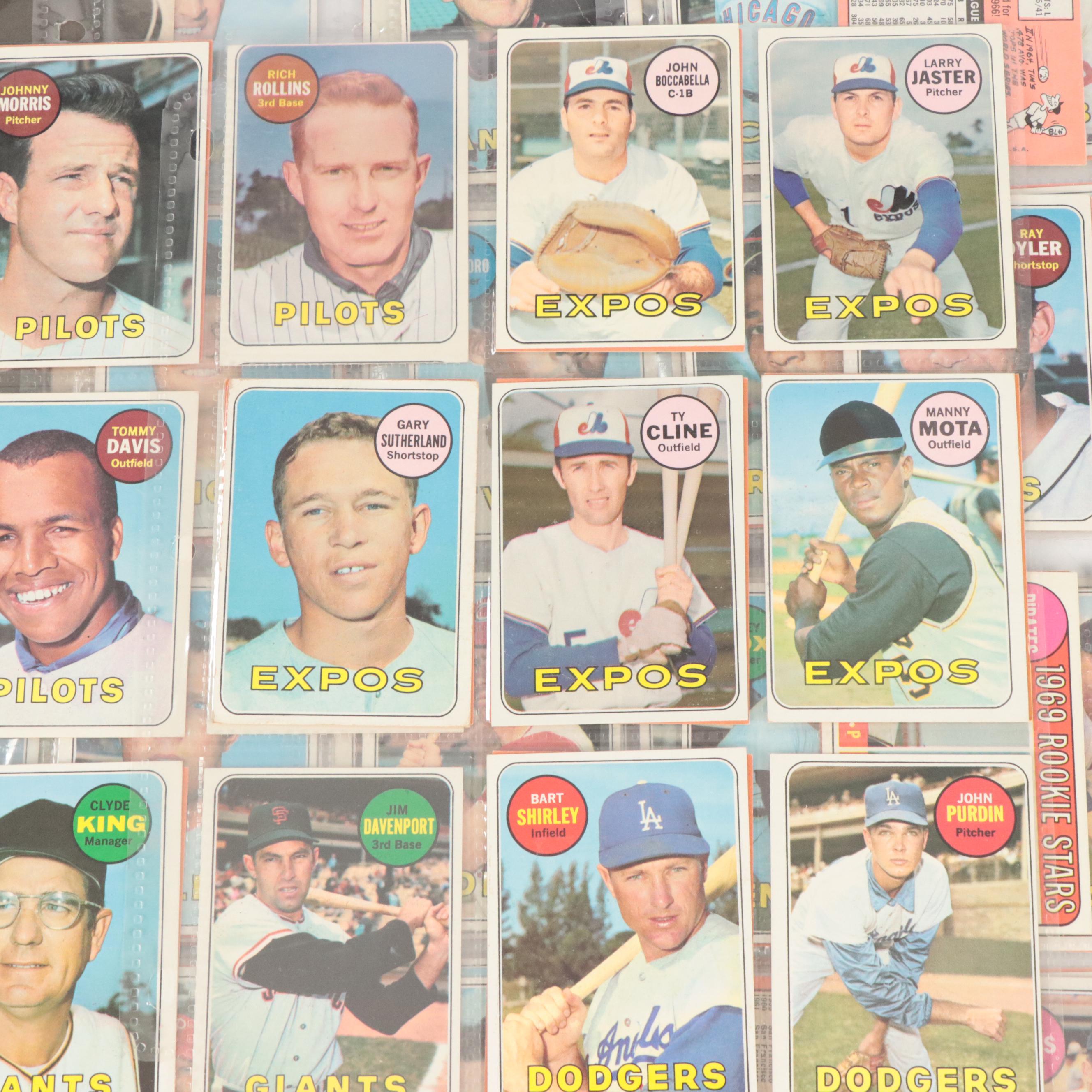 1969 Topps Baseball Cards Featuring Lou Piniella Rookie, Johnny Bench, and More