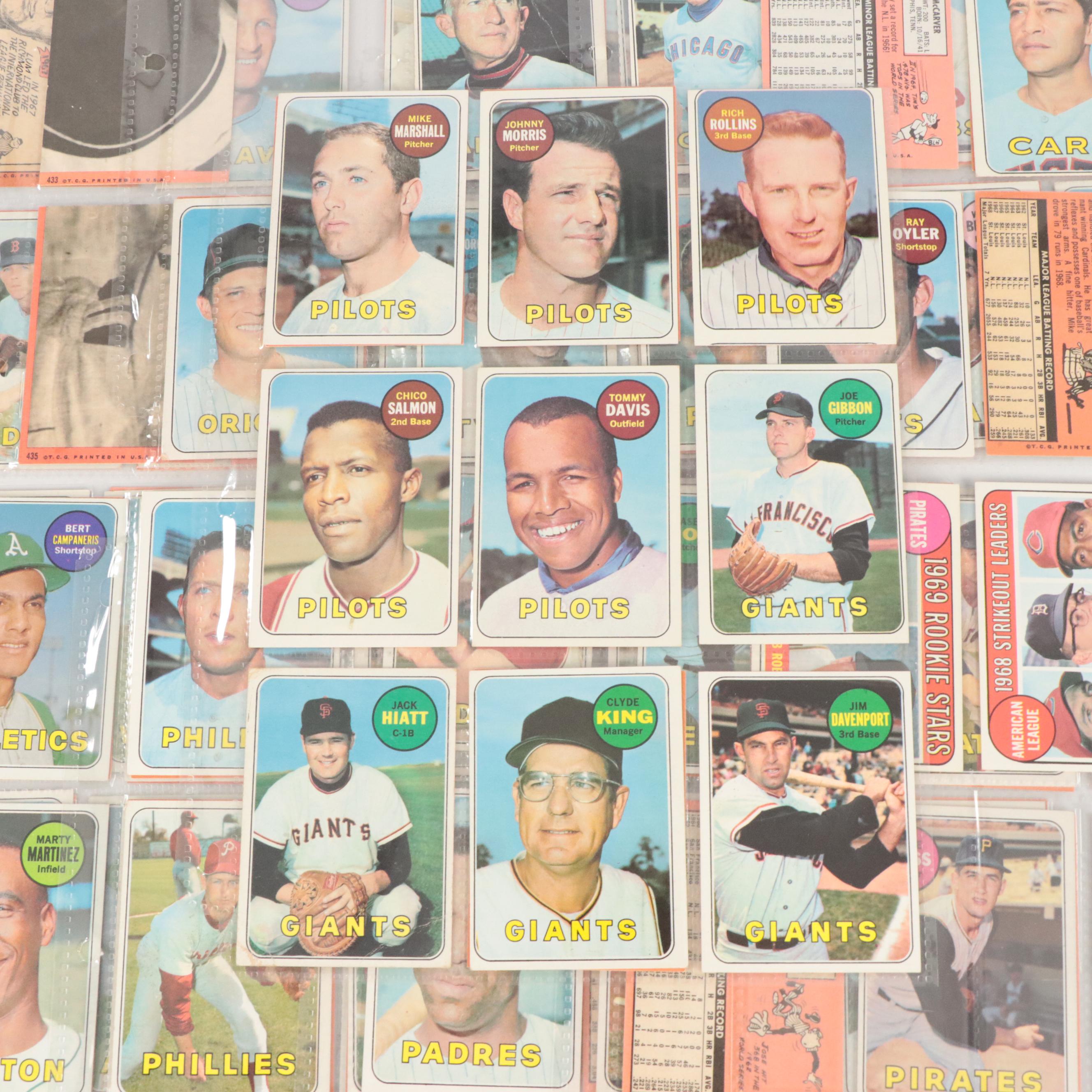 1969 Topps Baseball Cards Featuring Lou Piniella Rookie, Johnny Bench, and More