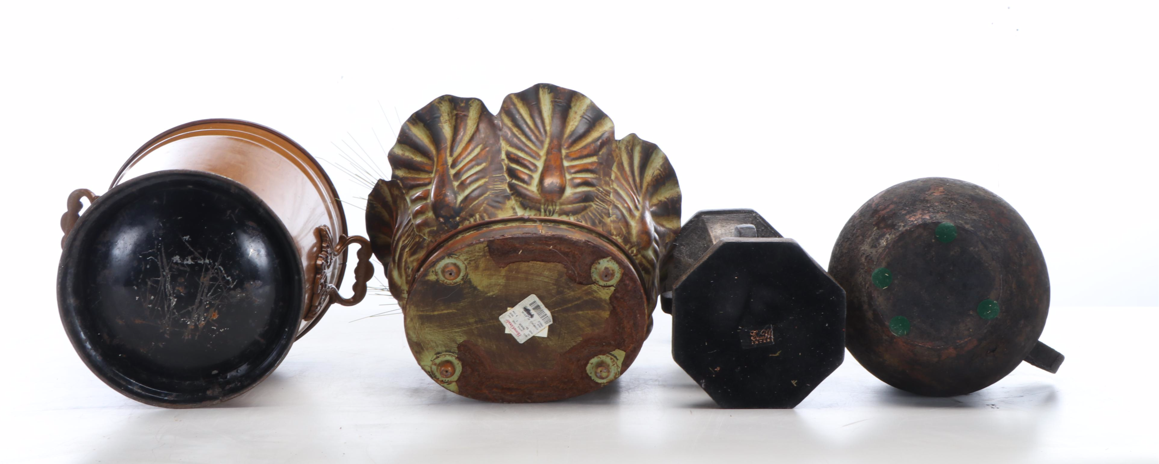 G. Wolff Green House Plant in Stand with Home Goods Candle Holder and Planters