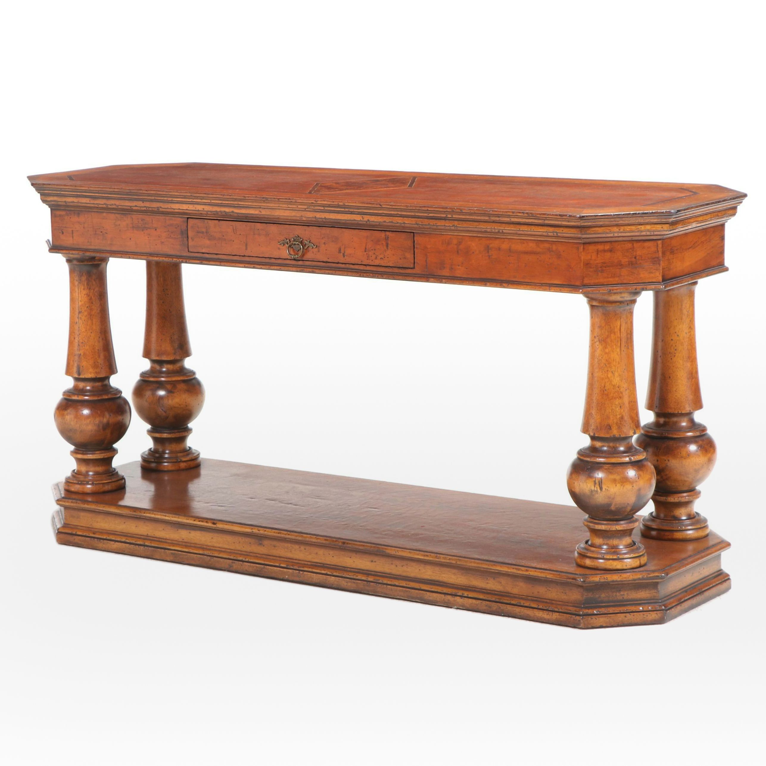 Henredon French Provincial Style Hardwood-Veneered Console Table