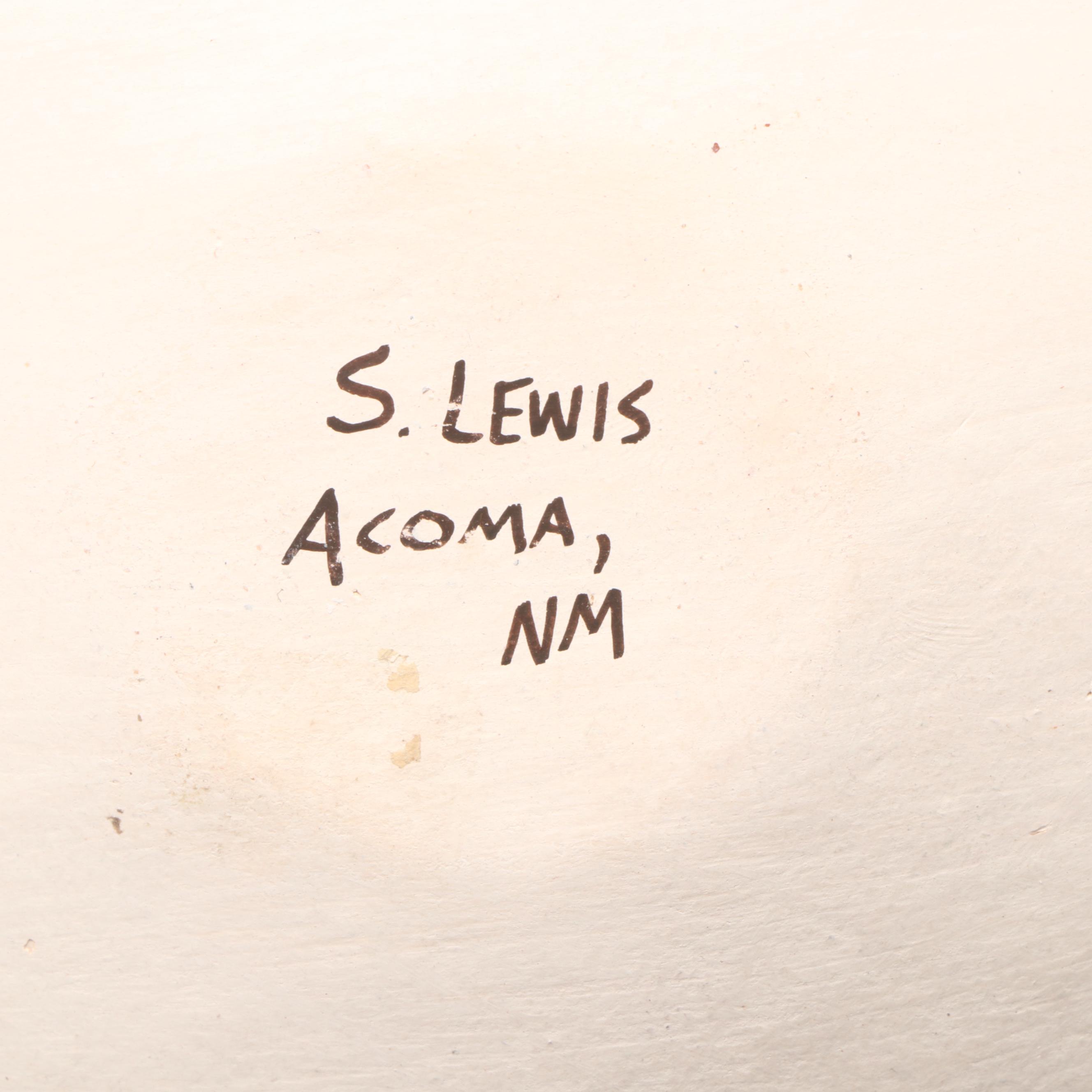 Sharon Lewis Acoma Pueblo Pottery Polychrome Bowl