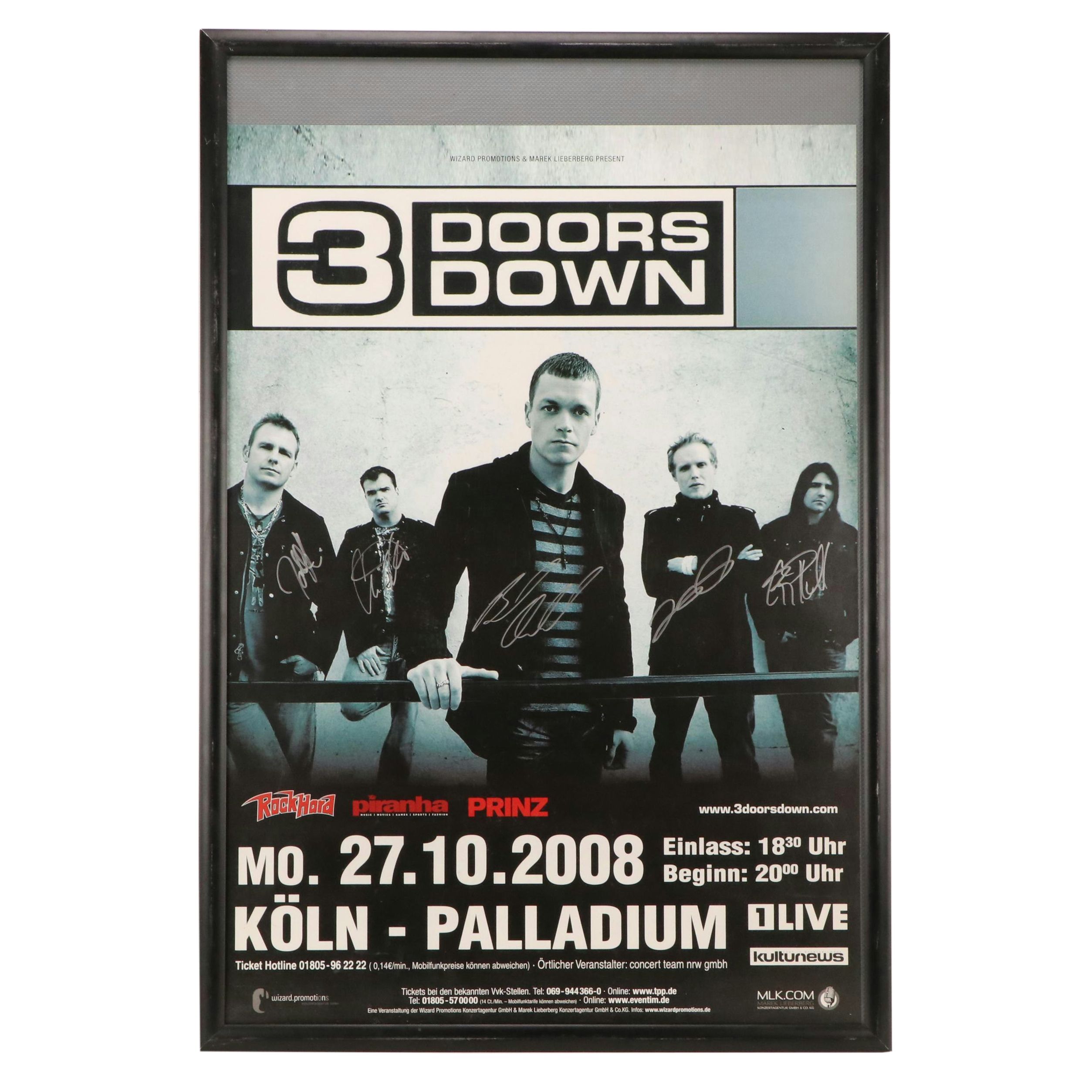 3 Doors Down Signed Concert Poster, 2008