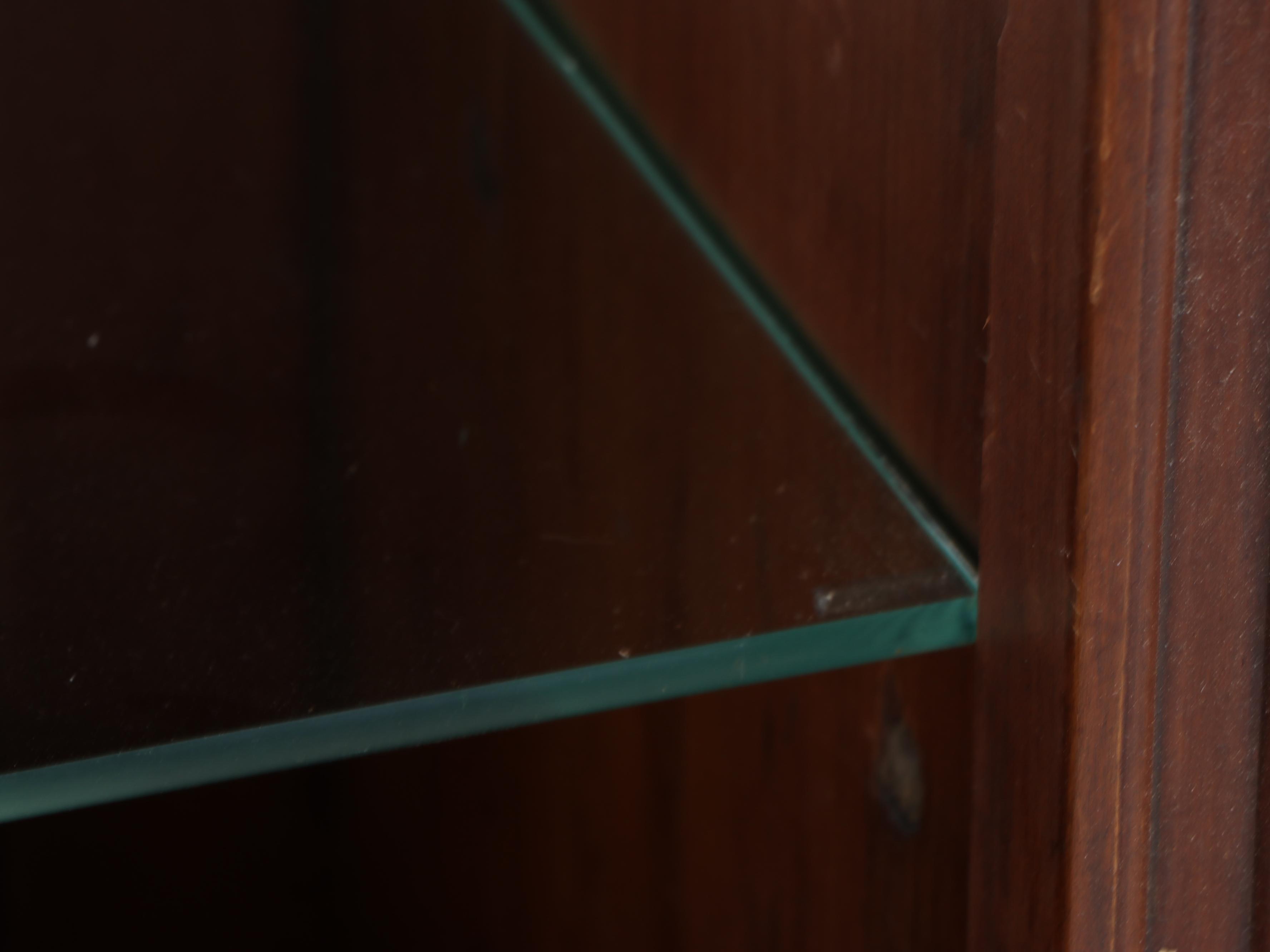 Carved Cherry Locking Display Cabinet, Early 20th Century