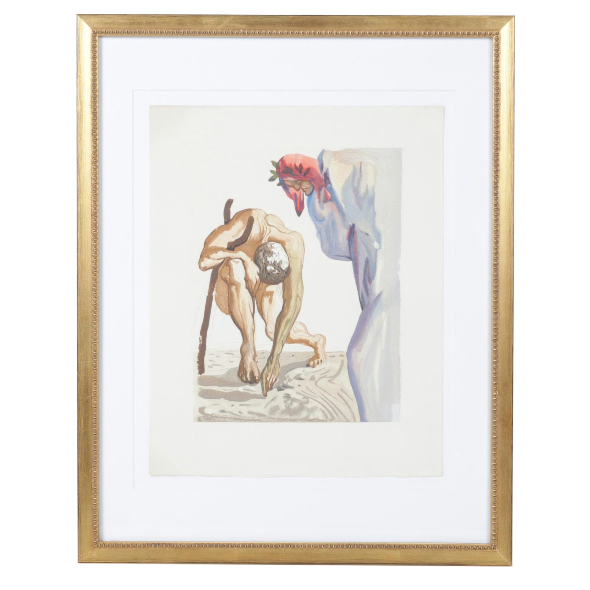 Salvador Dalí Wood Engraving "Les Princes de la Valle Fleurie"