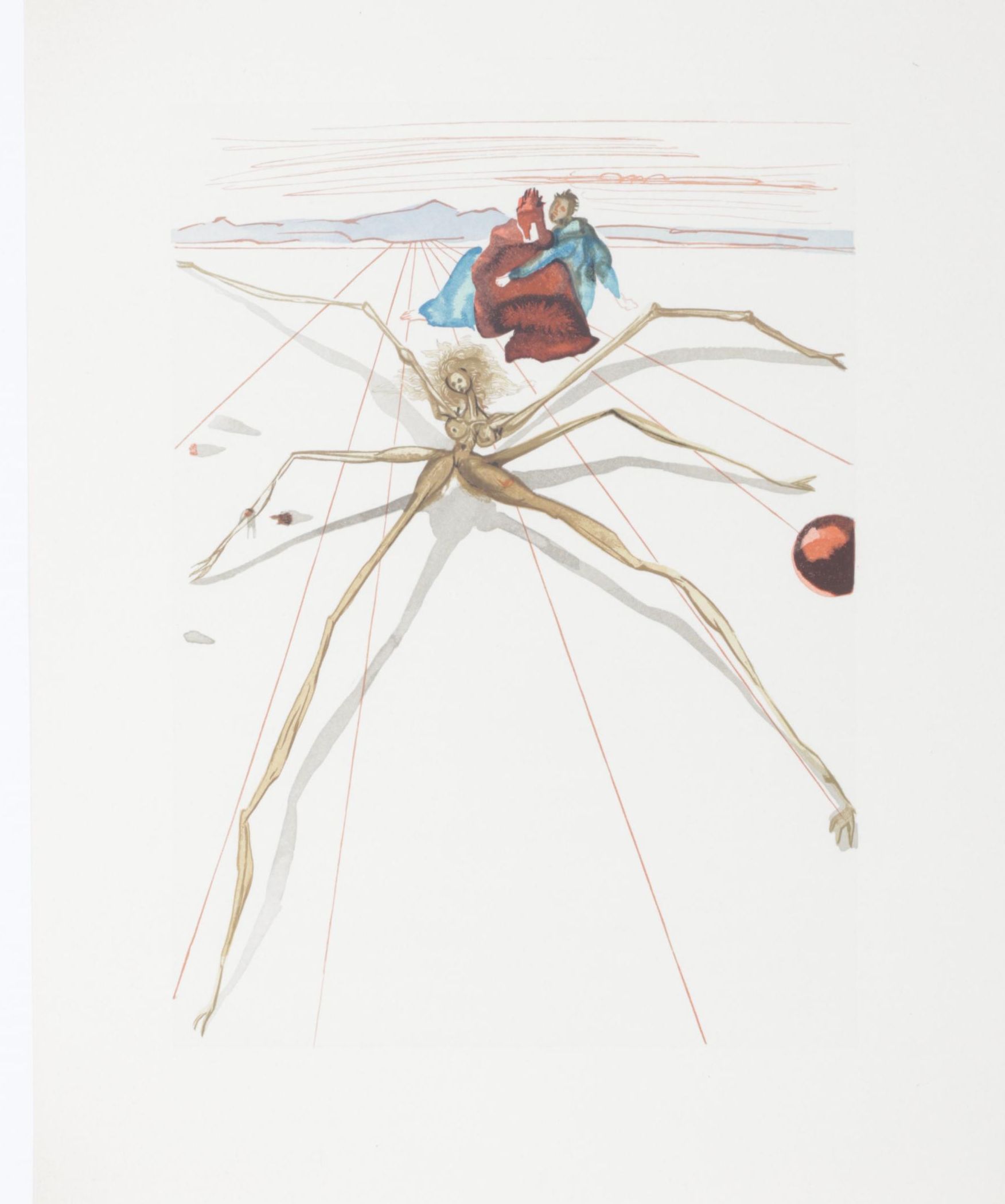 Salvador Dalí Wood Engraving "Arachne"