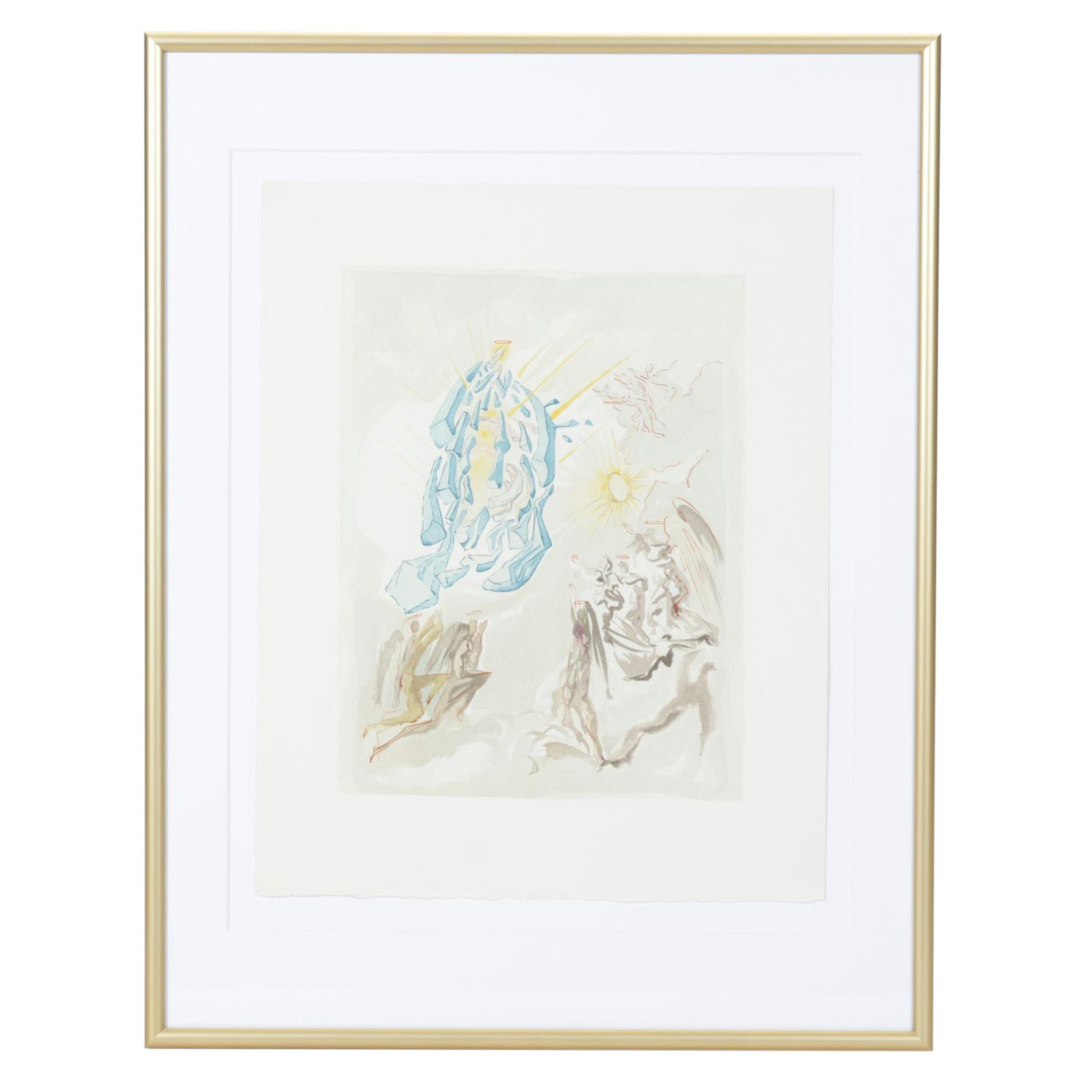 Salvador Dalí Wood Engraving "Dante Recovers His Sight"