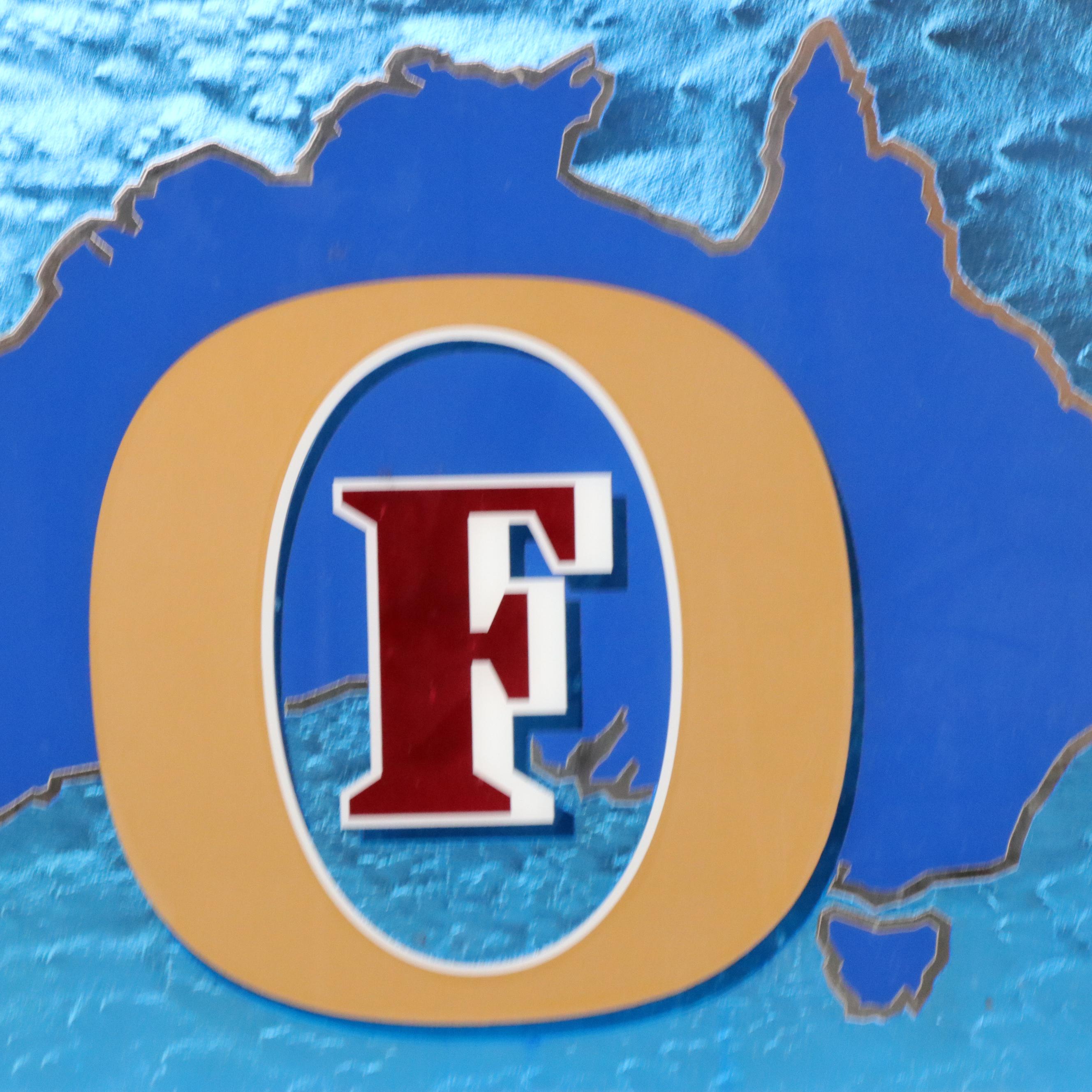 Foster's Beer Framed Foil Bar Sign, Late 20th / 21st Century