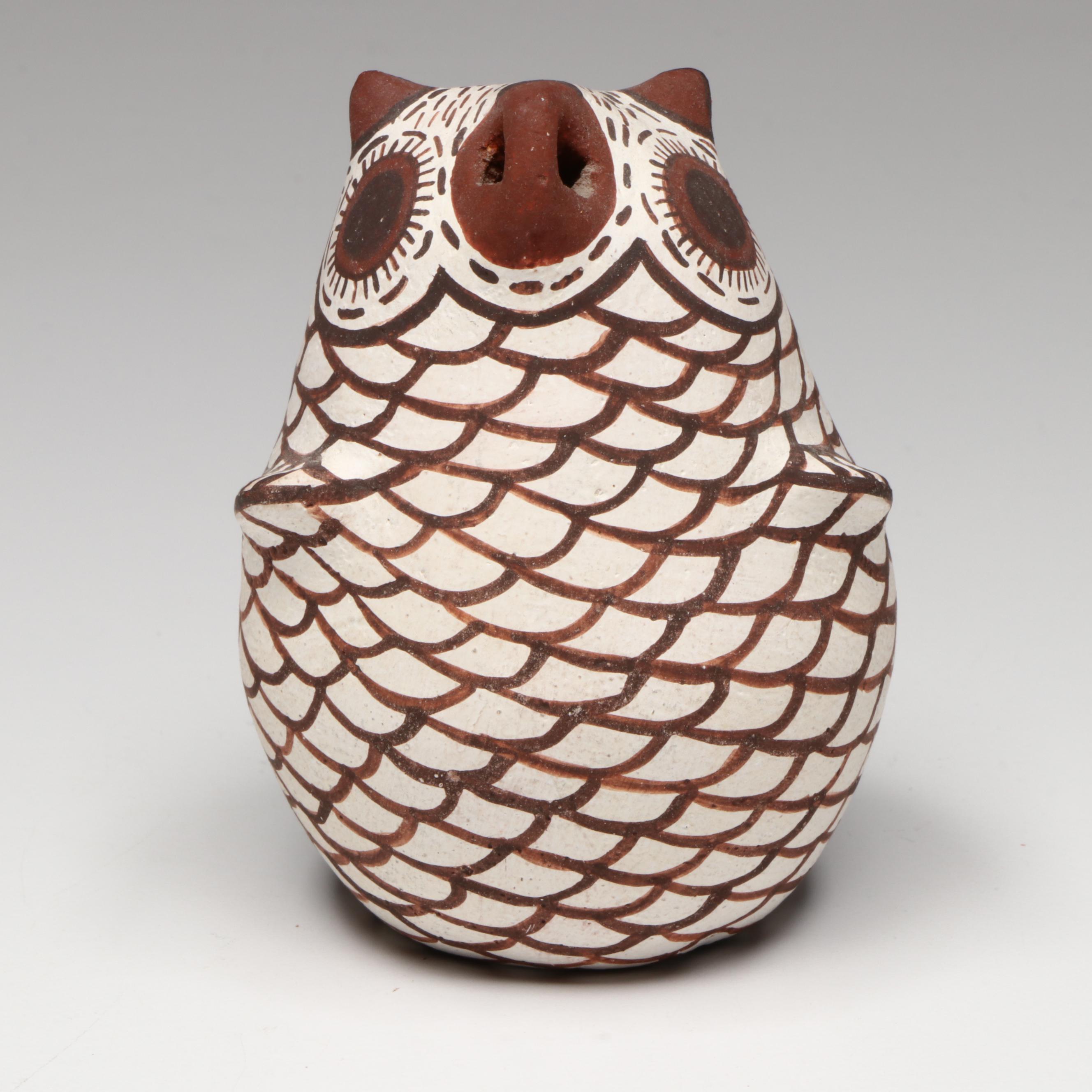 Erma Kallestewa Zuni Pueblo Pottery Polychrome Owl
