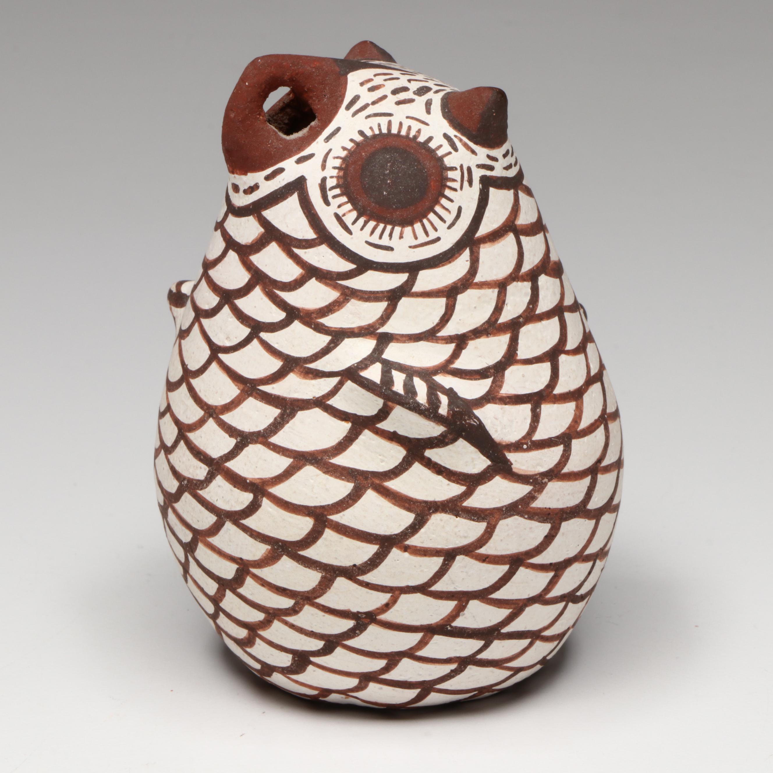 Erma Kallestewa Zuni Pueblo Pottery Polychrome Owl