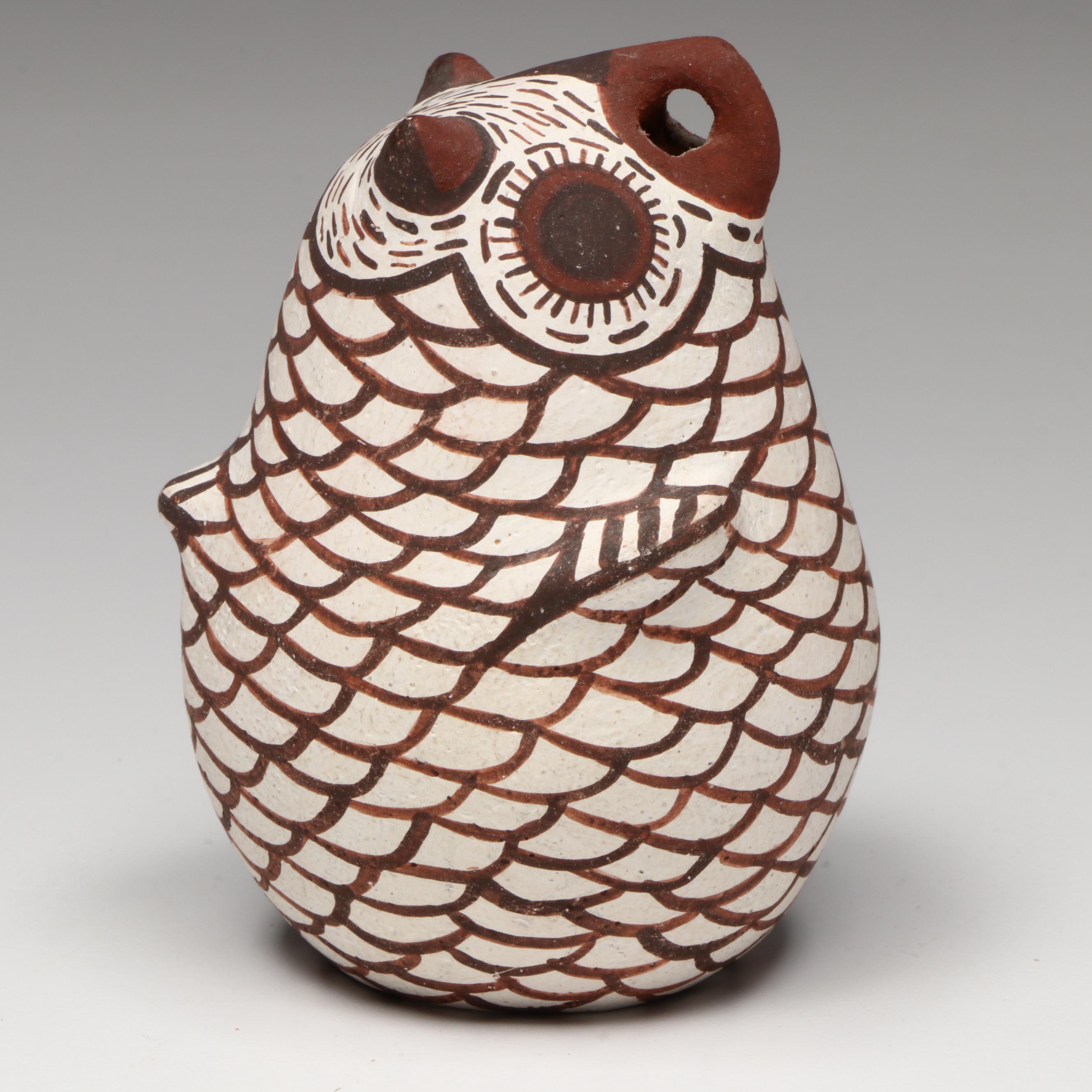 Erma Kallestewa Zuni Pueblo Pottery Polychrome Owl