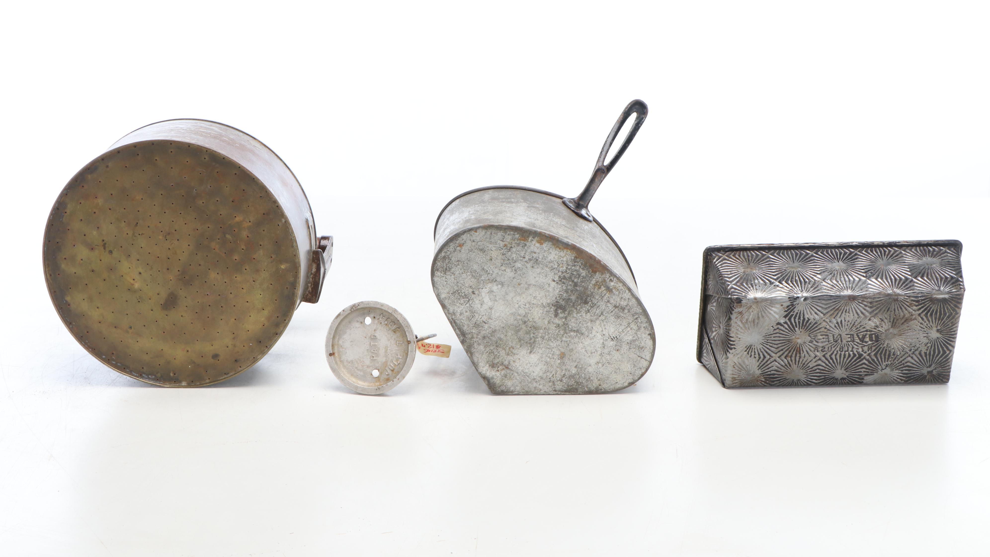 Metal Funnels, Canister, Kerosene Lamp, Ladle and More