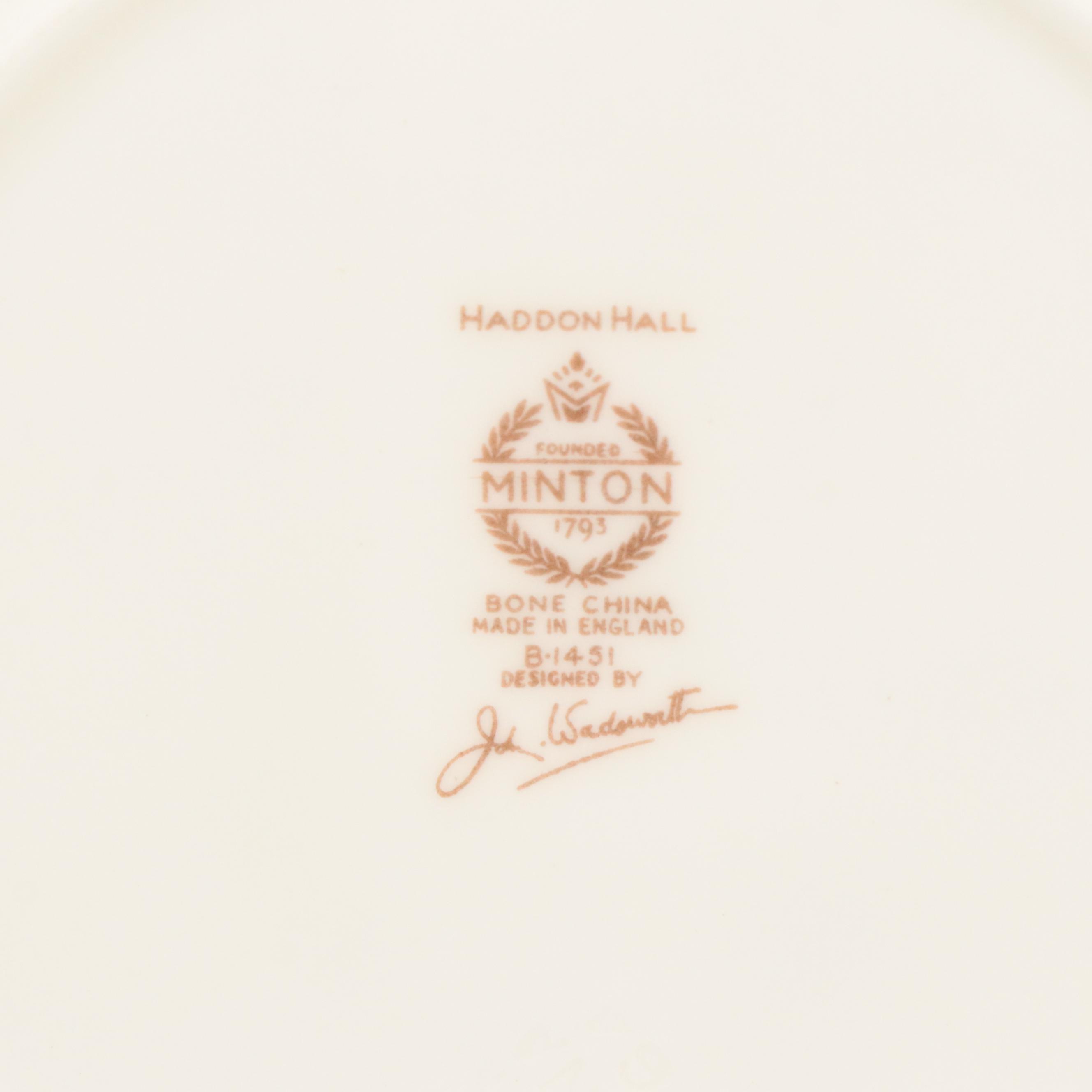 Minton "Haddon Hall" Plates and Tray with Fostoria "Jamestown Blue" Glasses