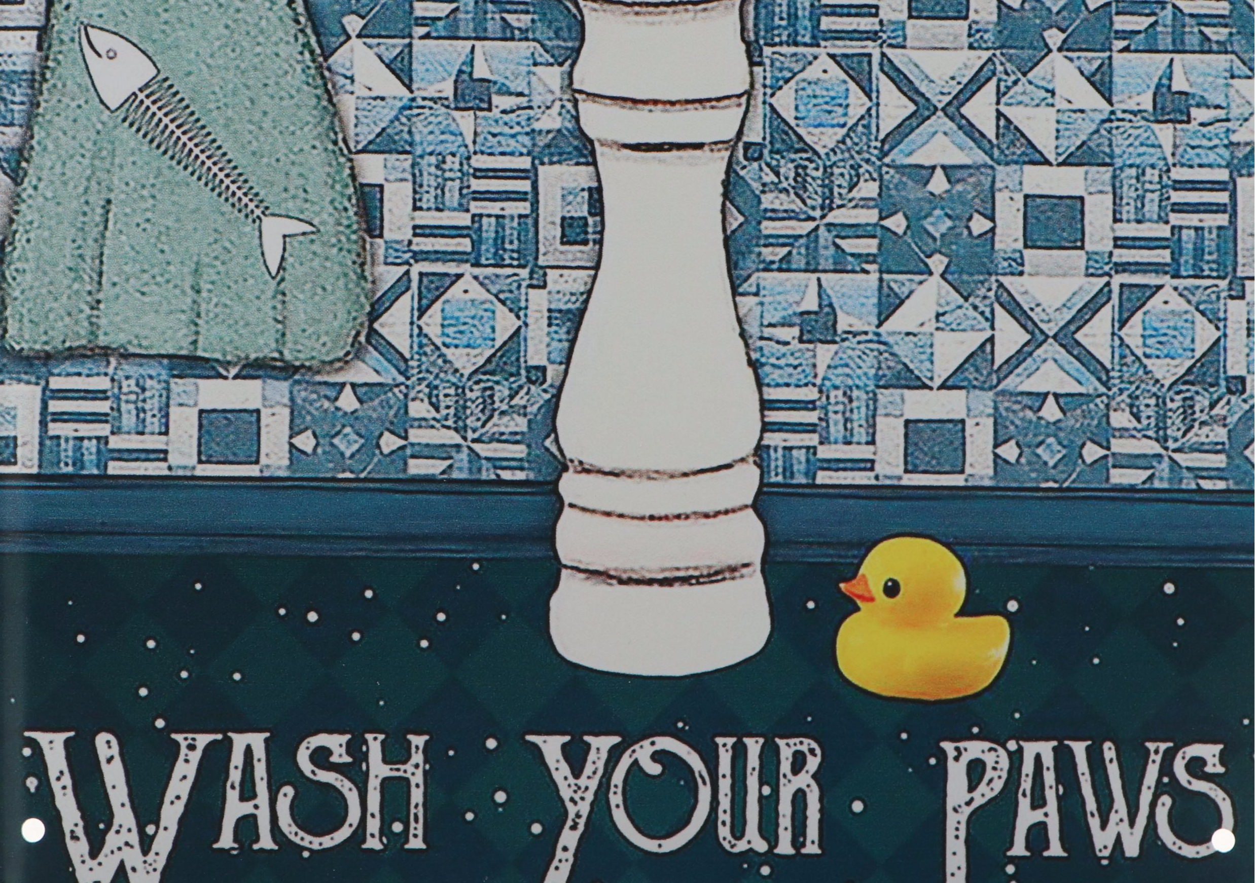 Giclée of Cheeky Black Cat "Wash Your Paws"