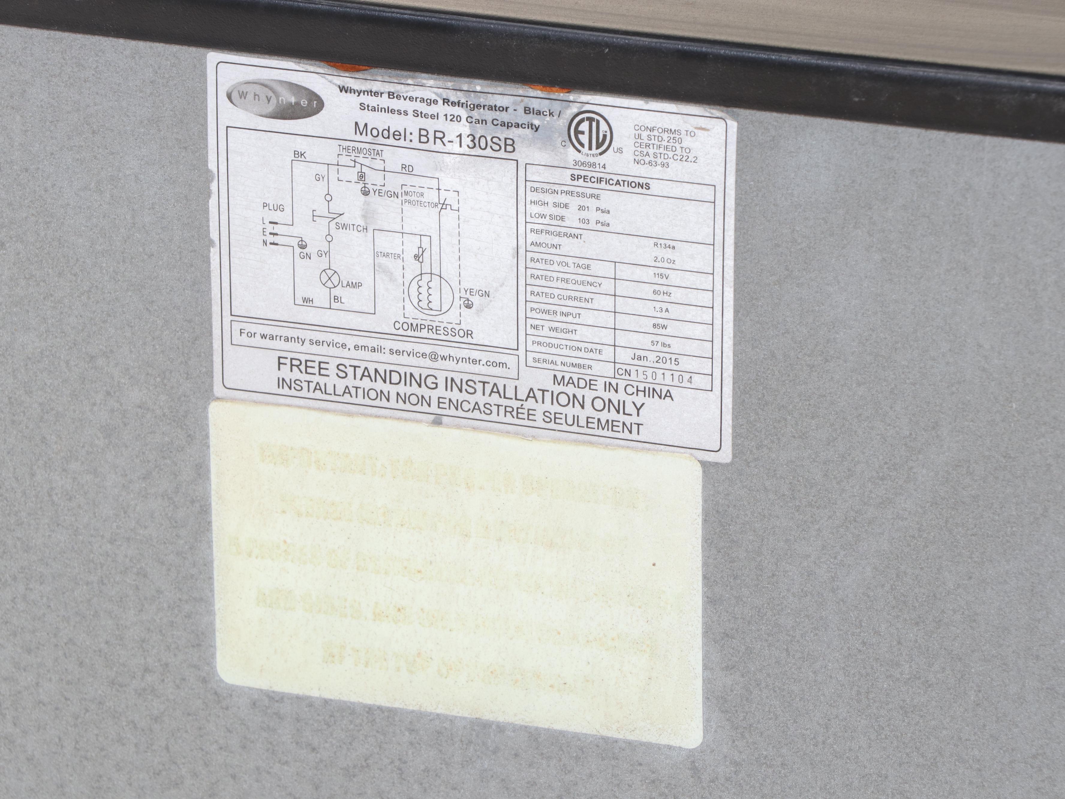 Whynter Stainless Steel and Glass Beverage Refrigerator, 2015