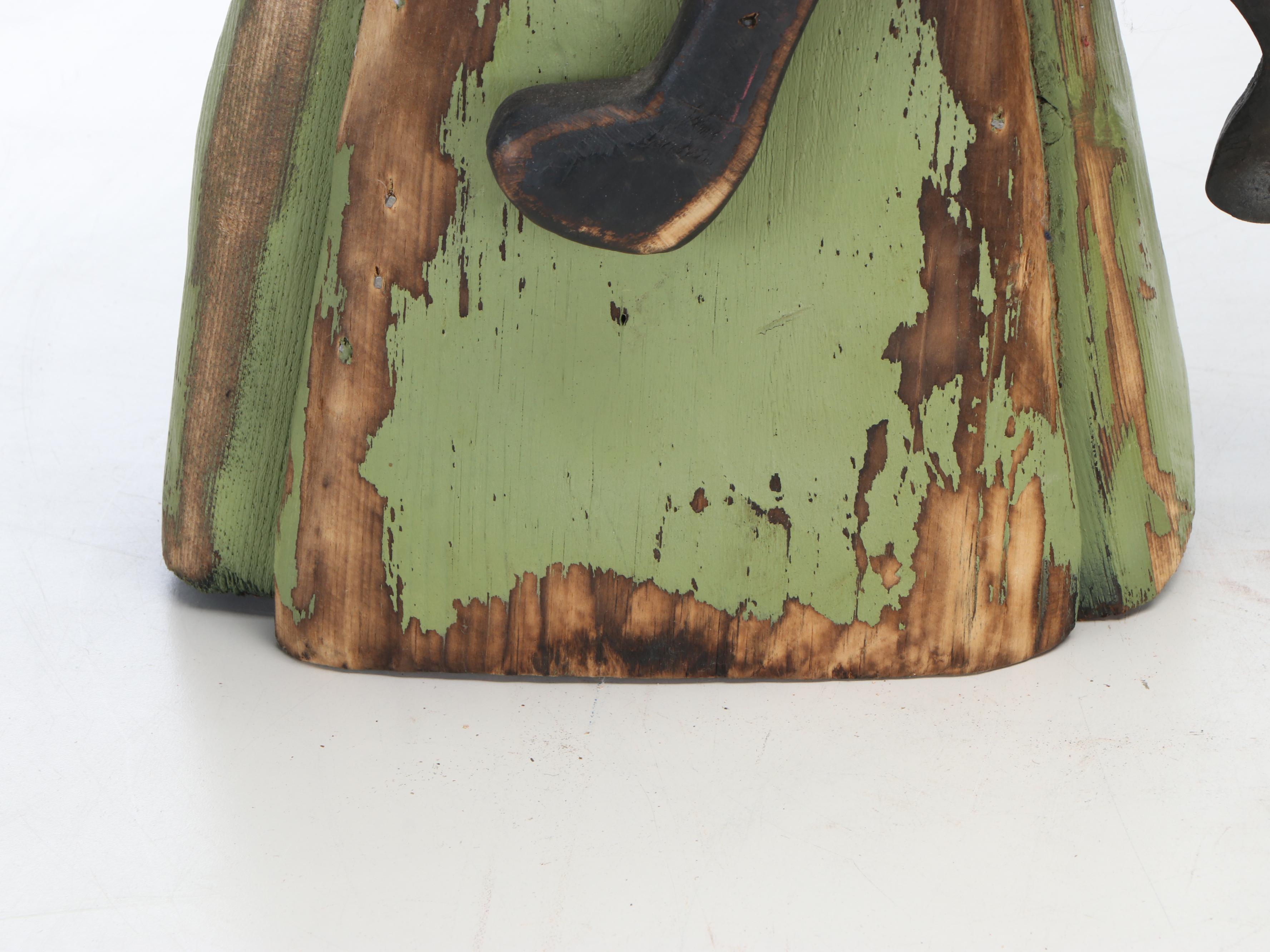 Primitive Folk Art Style Wooden Jack-o'-Lantern Floor Figures