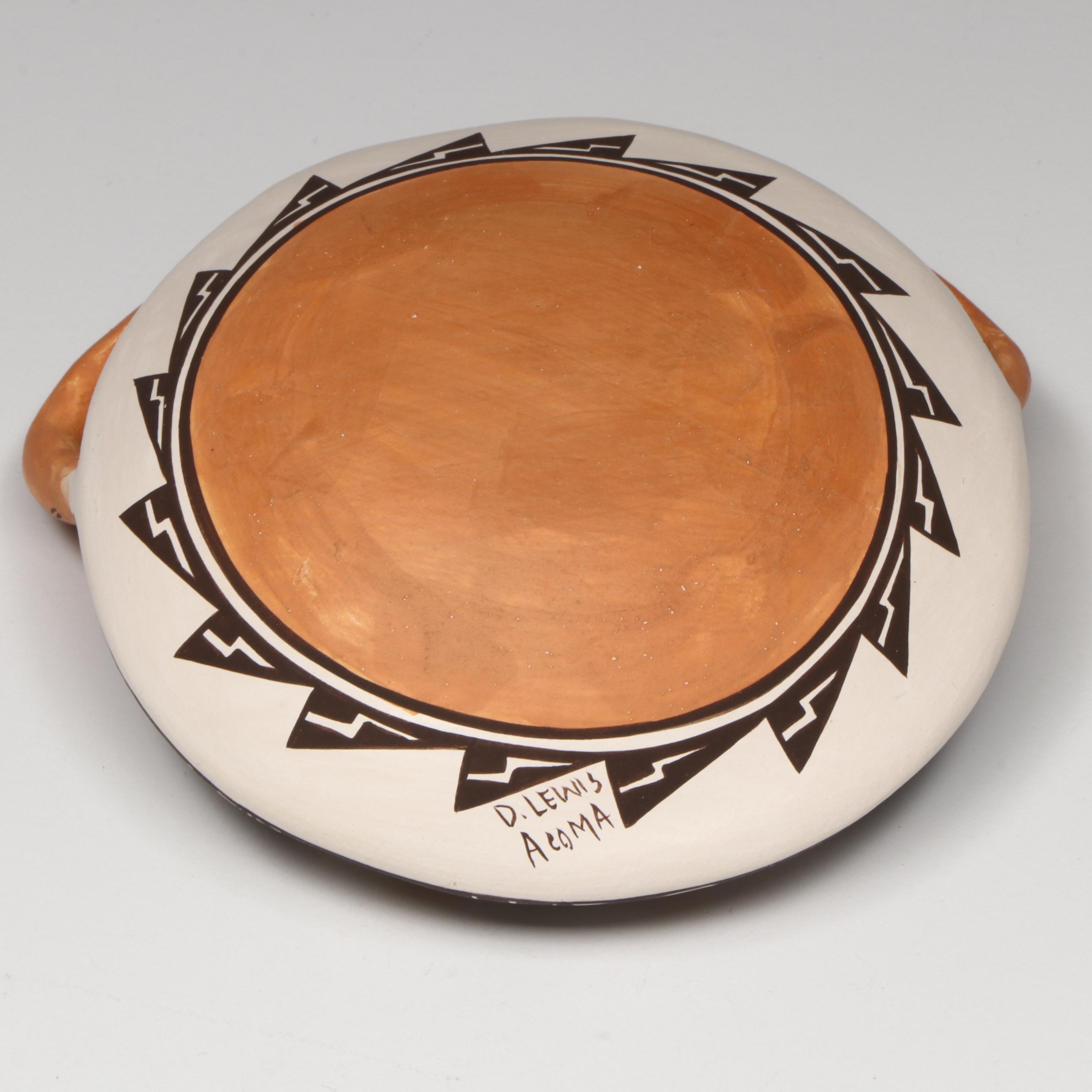 Diane Lewis Acoma Pueblo Pottery Polychrome Canteen