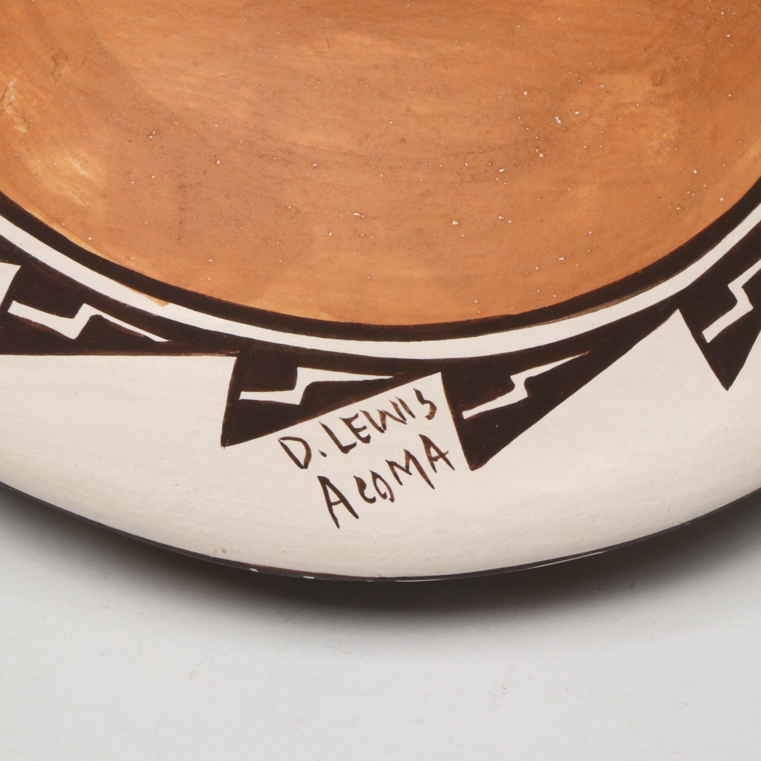 Diane Lewis Acoma Pueblo Pottery Polychrome Canteen