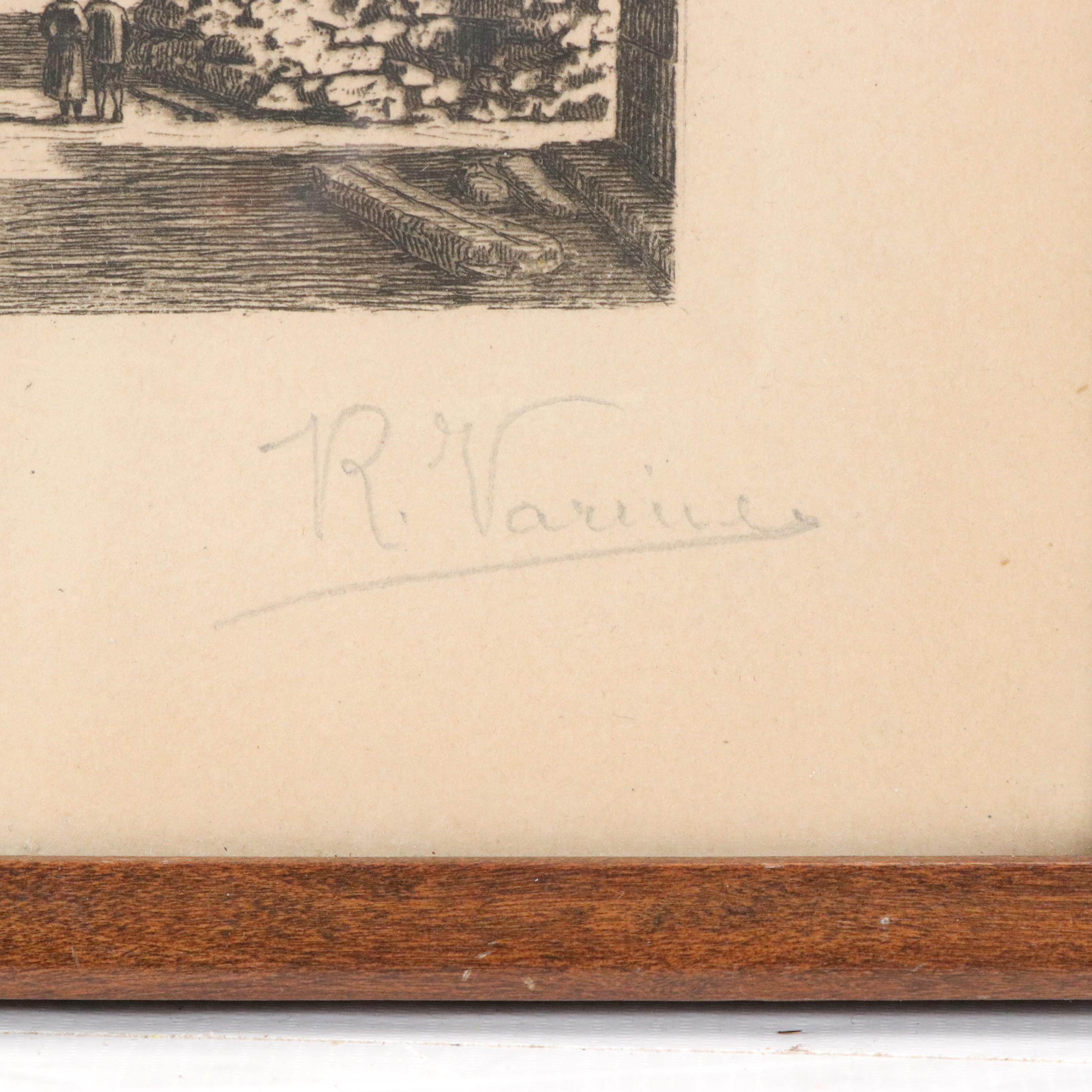 Raoul Varin Etching of Cathédrale Notre-Dame de Reims