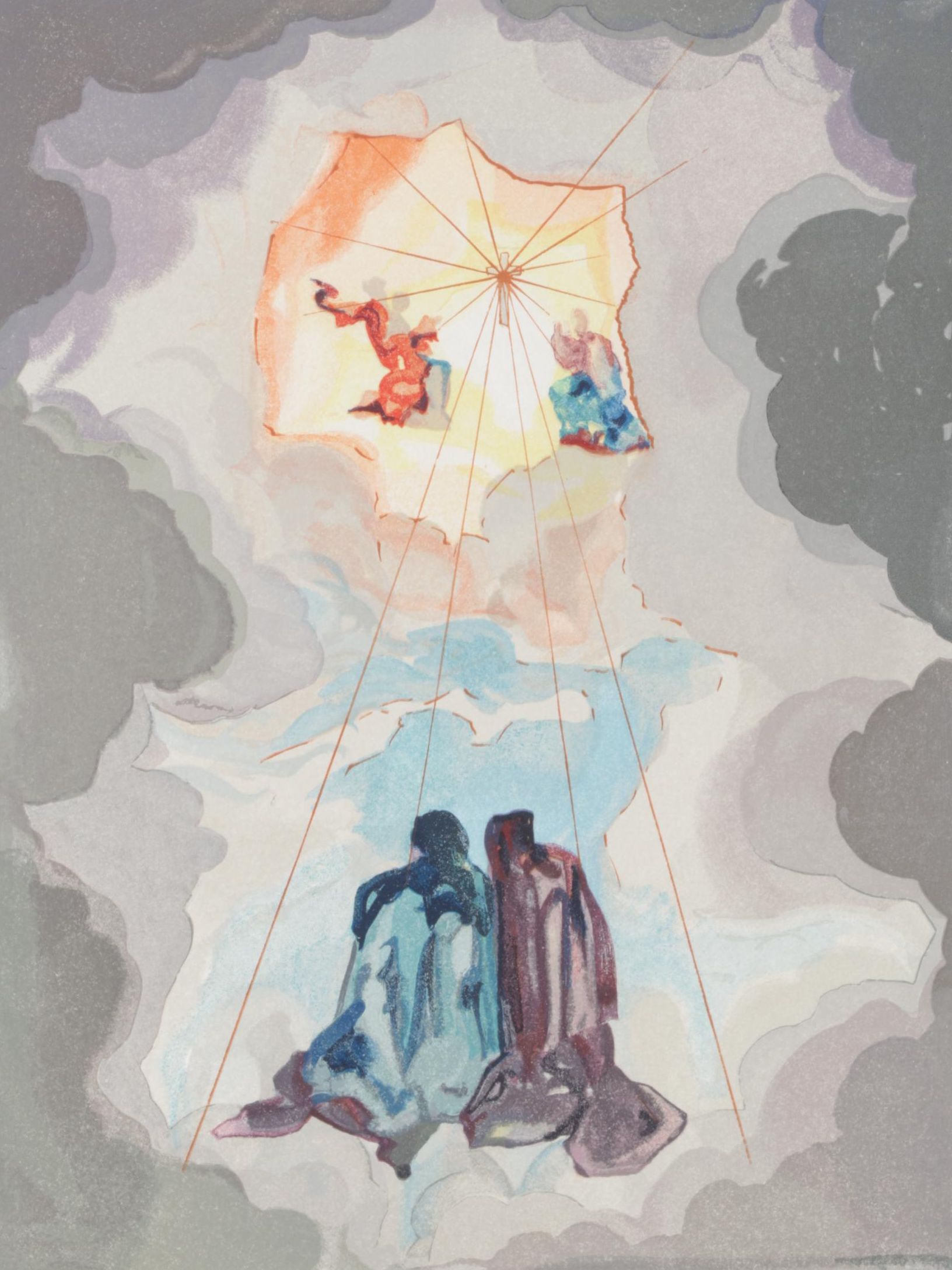 Salvador Dalí Wood Engraving "Cacciaguida"