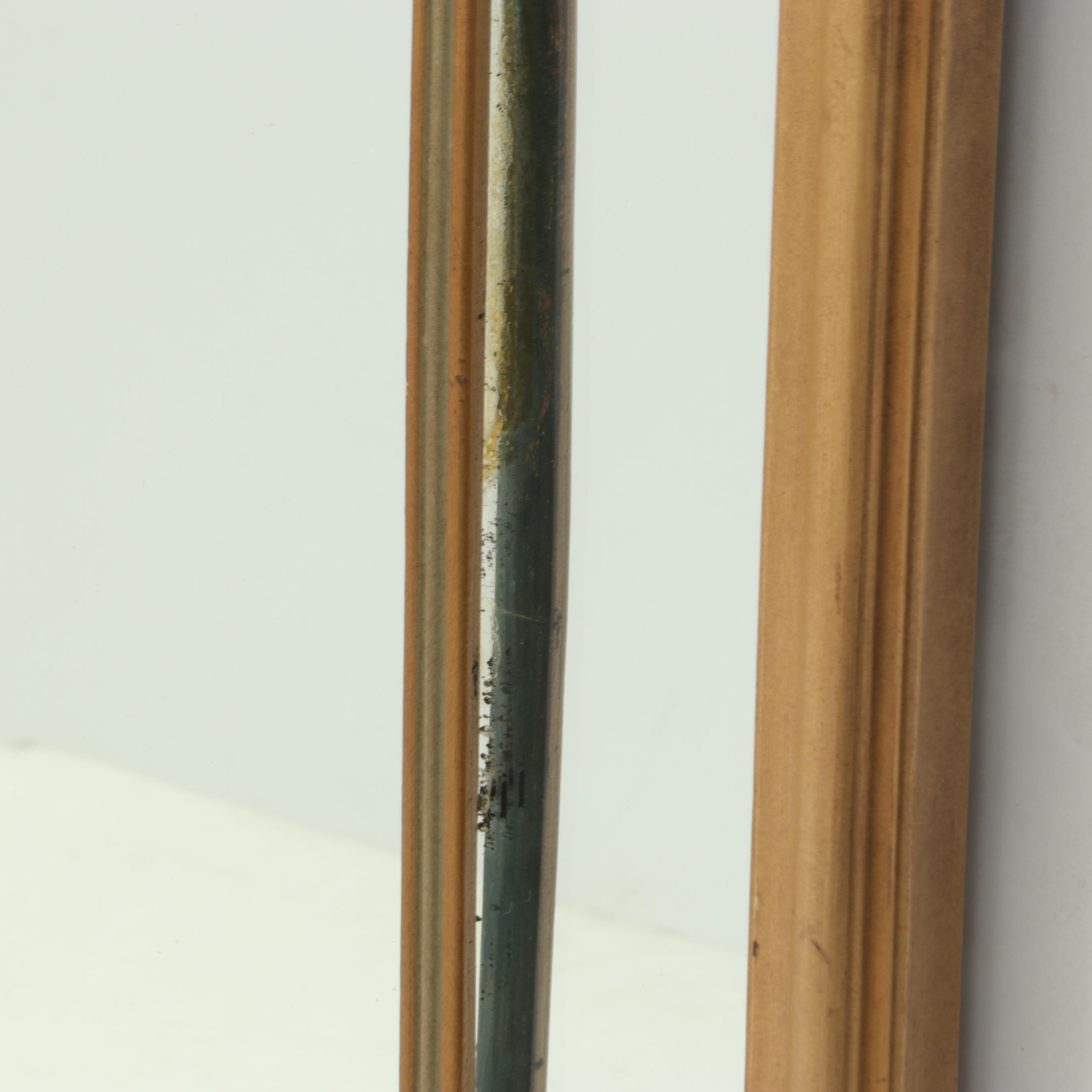 Hollywood Regency Hand-Carved Parcel Gilt and Hand-Enameled Wall Mirror