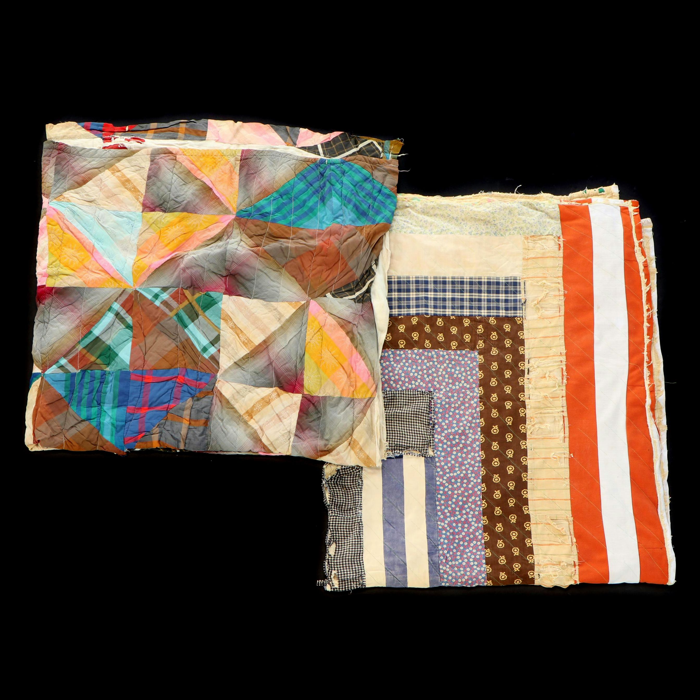 Hand-Pieced Scrappy Cotton and Calico Quilts
