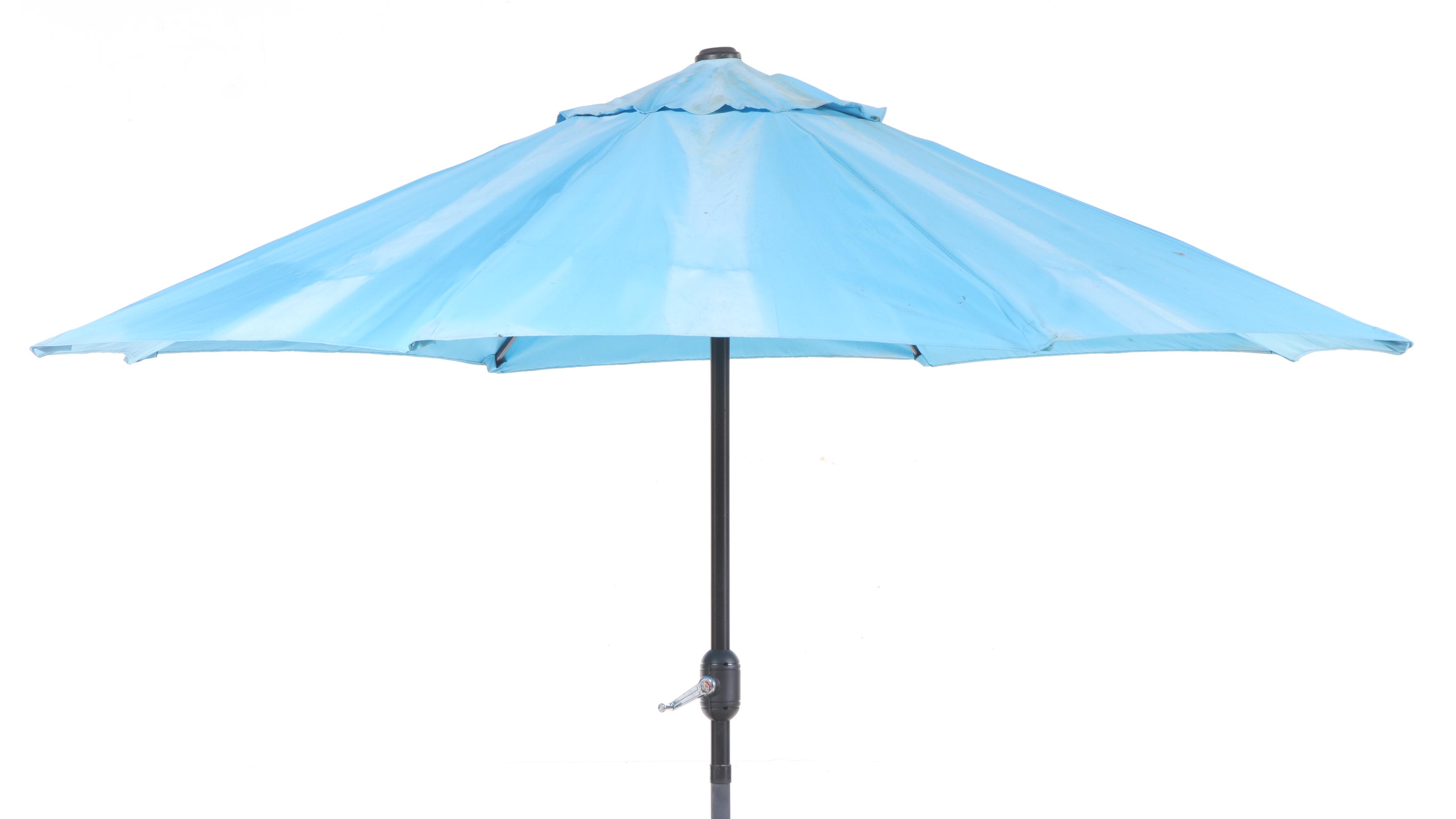 Hanamint "Grand Tuscany" Cast Metal Five-Piece Patio Dining Set with Umbrella