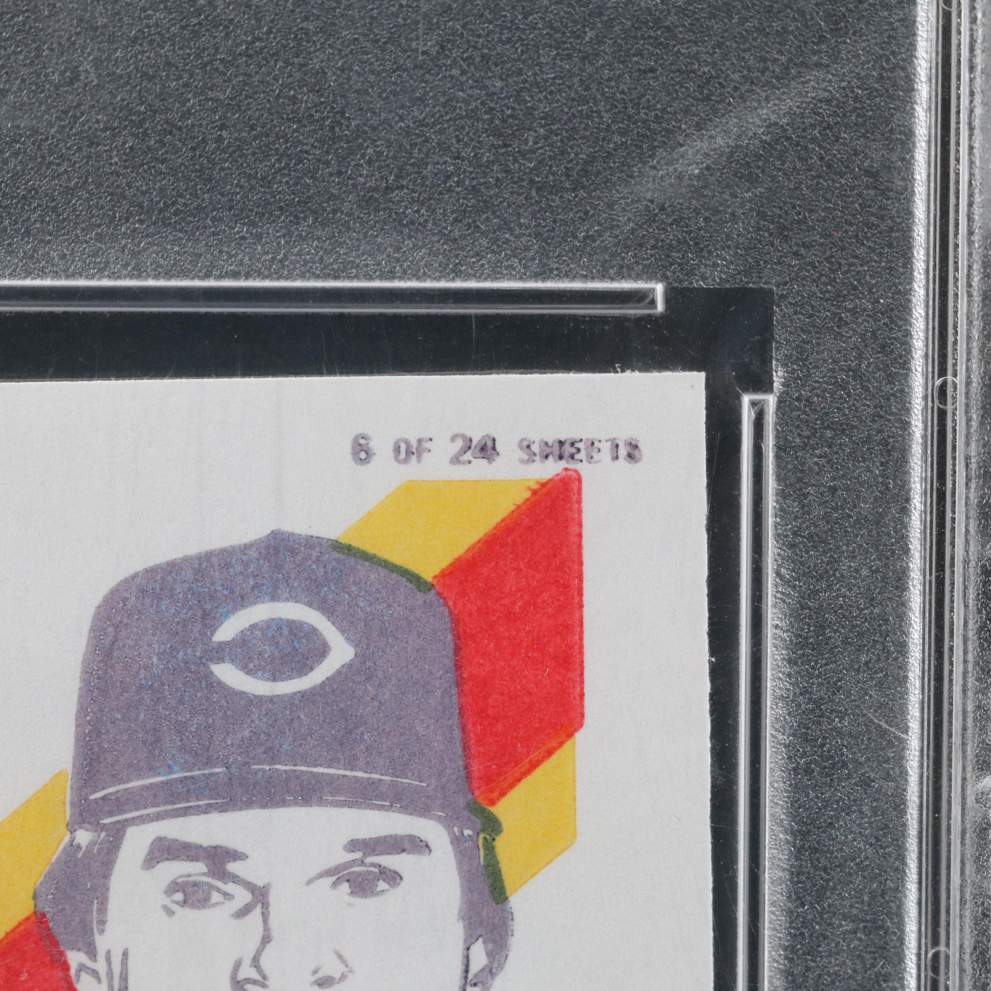 1986 Topps Pete Rose Cincinnati Reds Baseball Tattoo Graded PSA 8